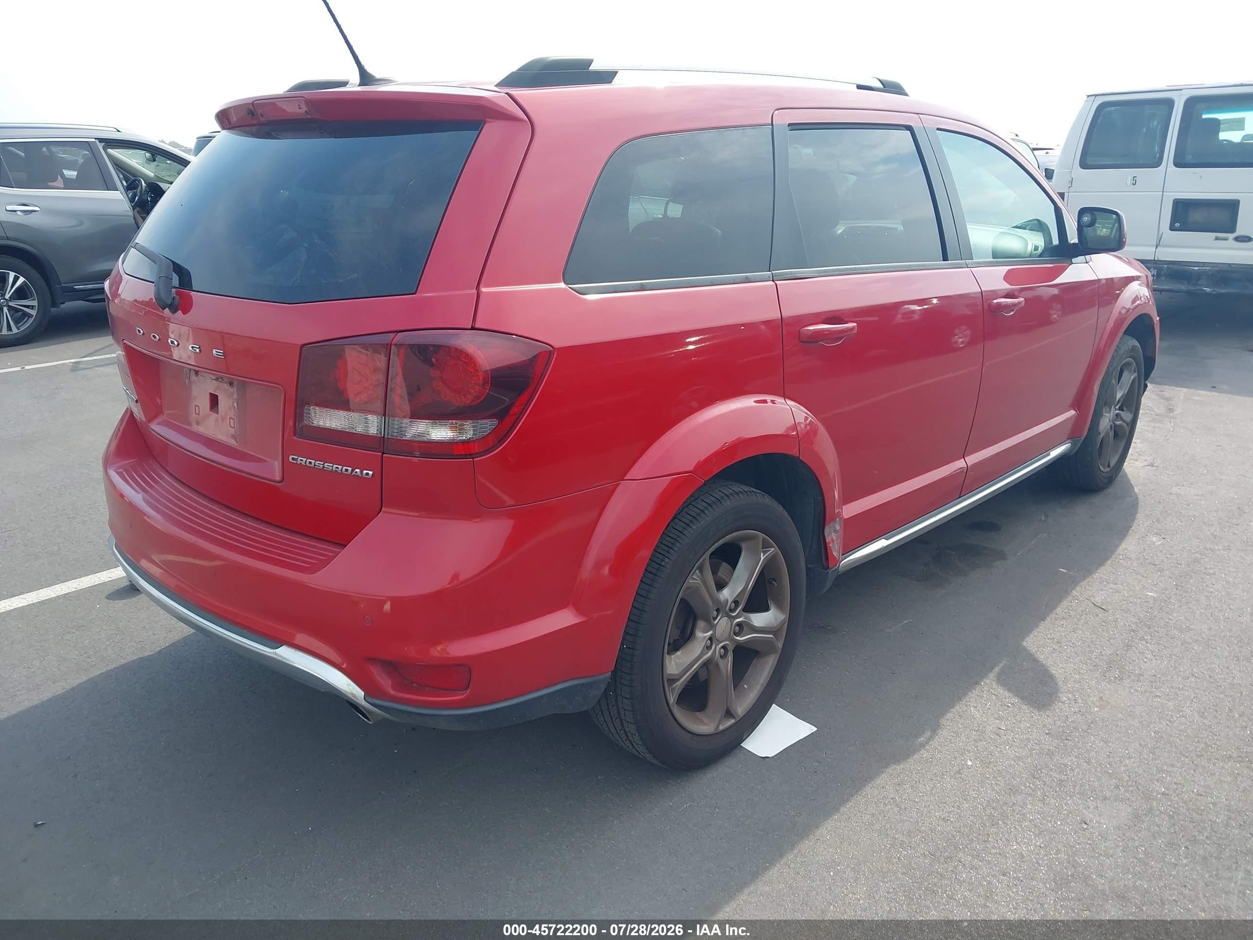 2015 Dodge Journey Crossroad Red vin: 3C4PDCGG6FT752790