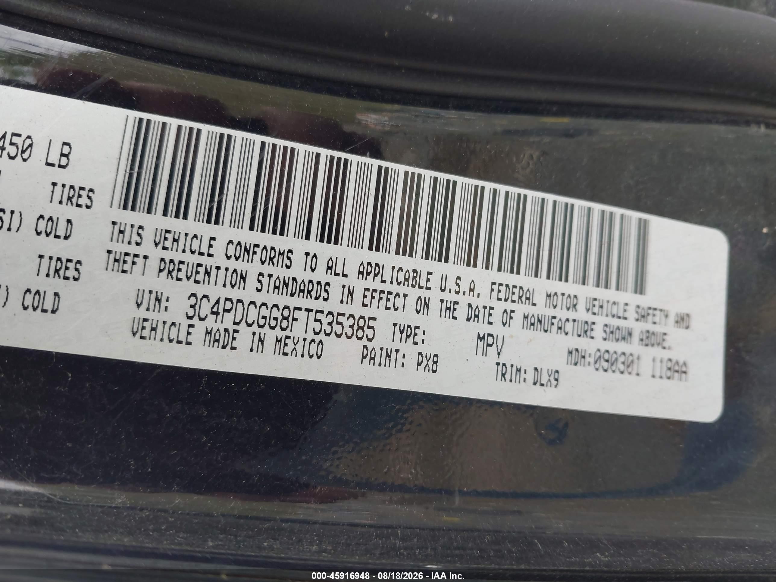 2015 Dodge Journey Crossroad Black vin: 3C4PDCGG8FT535385