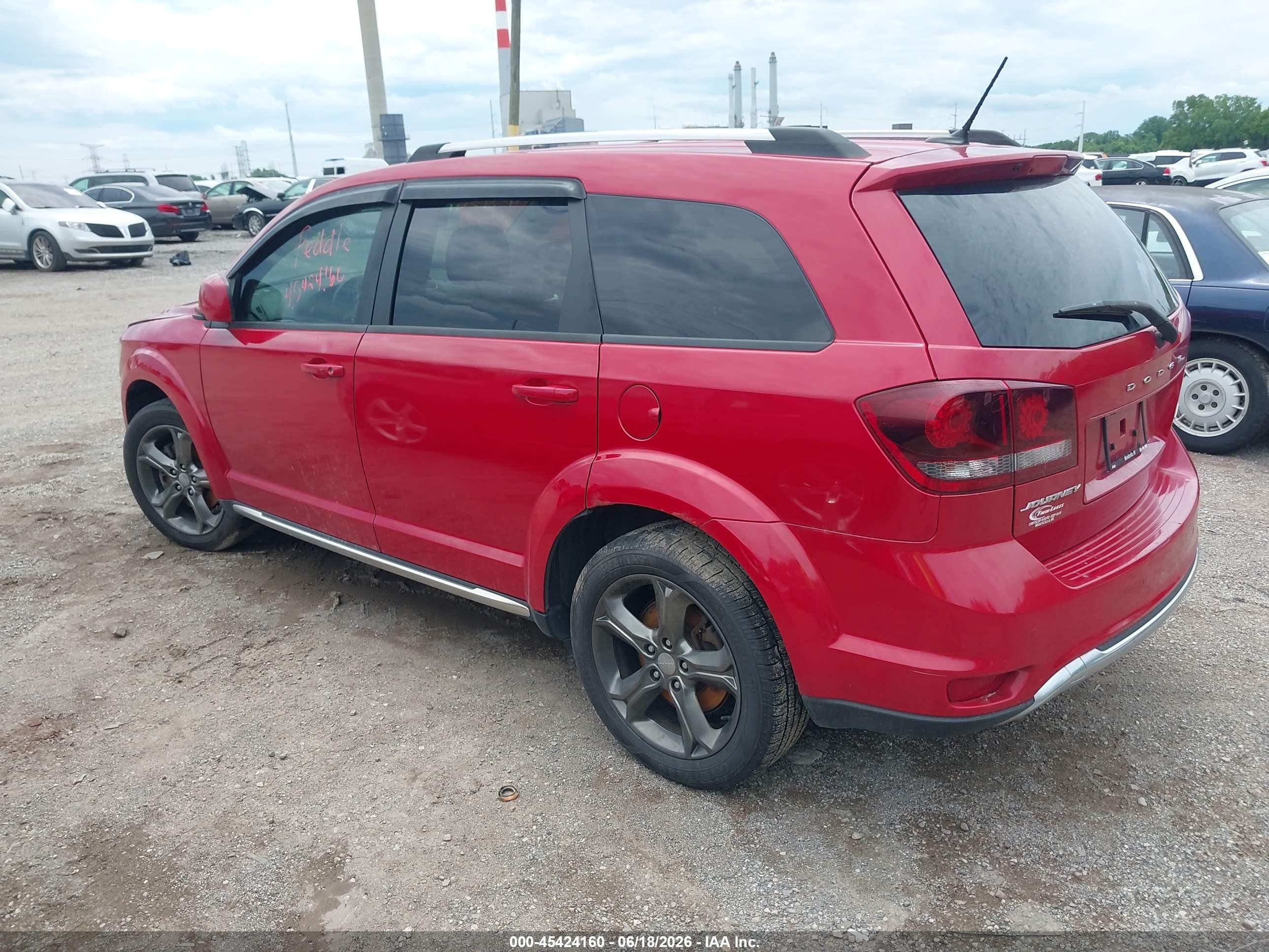 2015 Dodge Journey Crossroad Red vin: 3C4PDCGG8FT596218