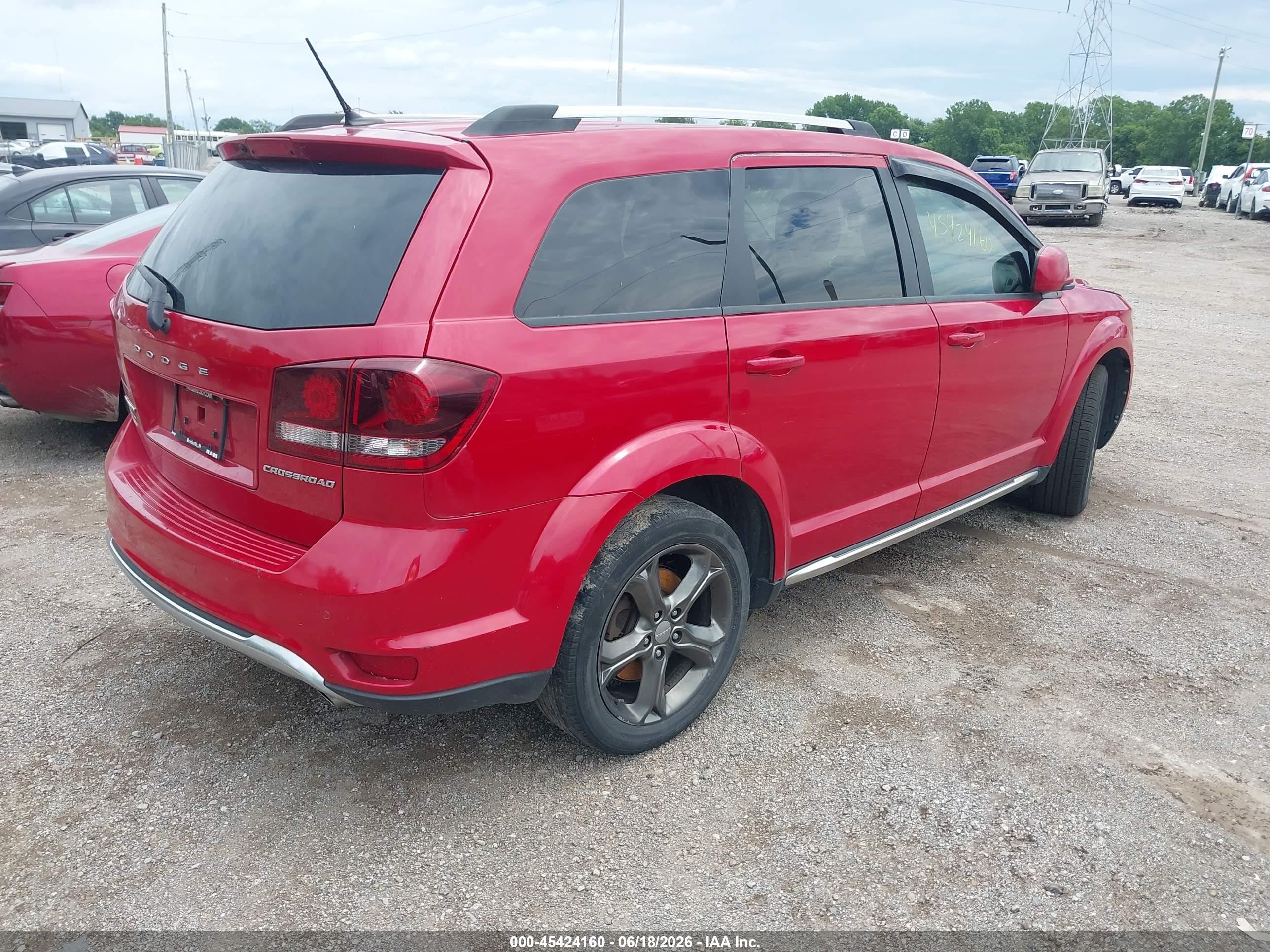 2015 Dodge Journey Crossroad Red vin: 3C4PDCGG8FT596218