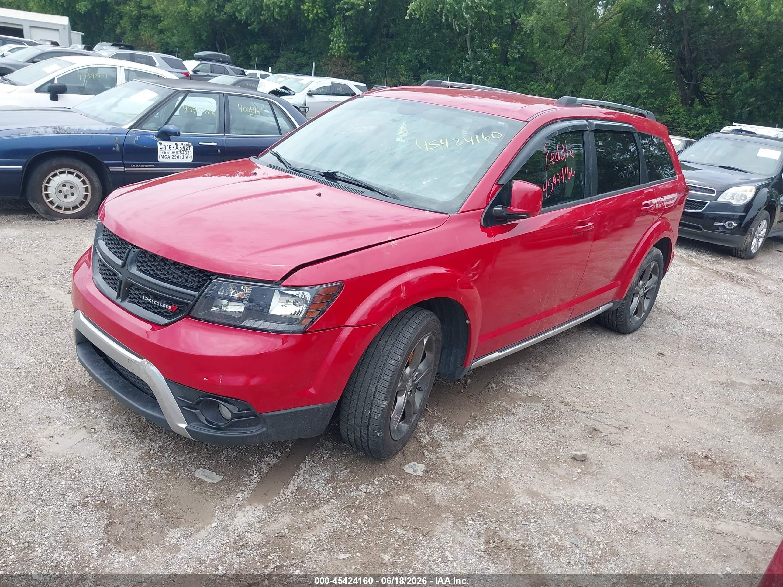 2015 Dodge Journey Crossroad Red vin: 3C4PDCGG8FT596218
