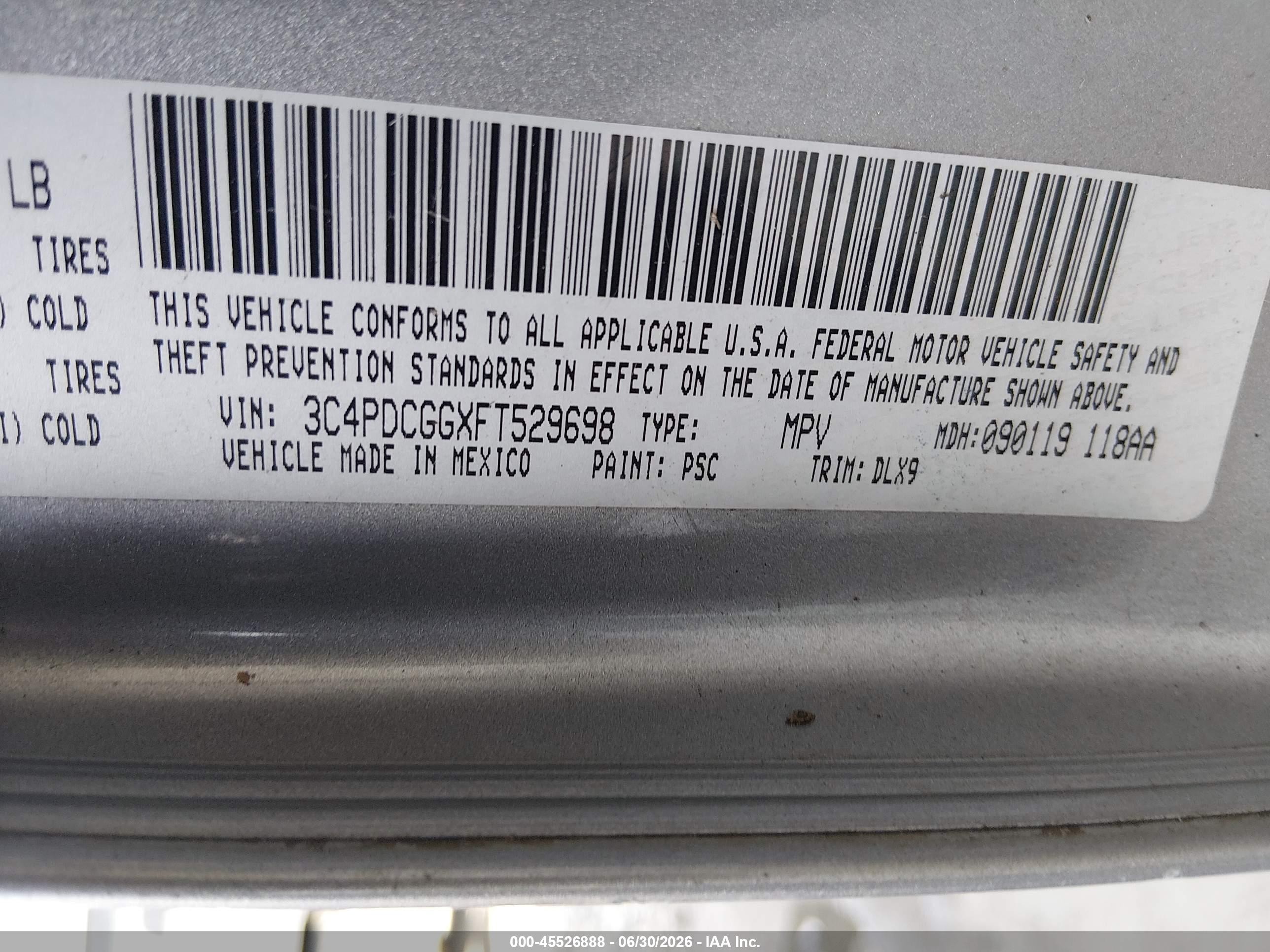 2015 Dodge Journey Crossroad Gray vin: 3C4PDCGGXFT529698