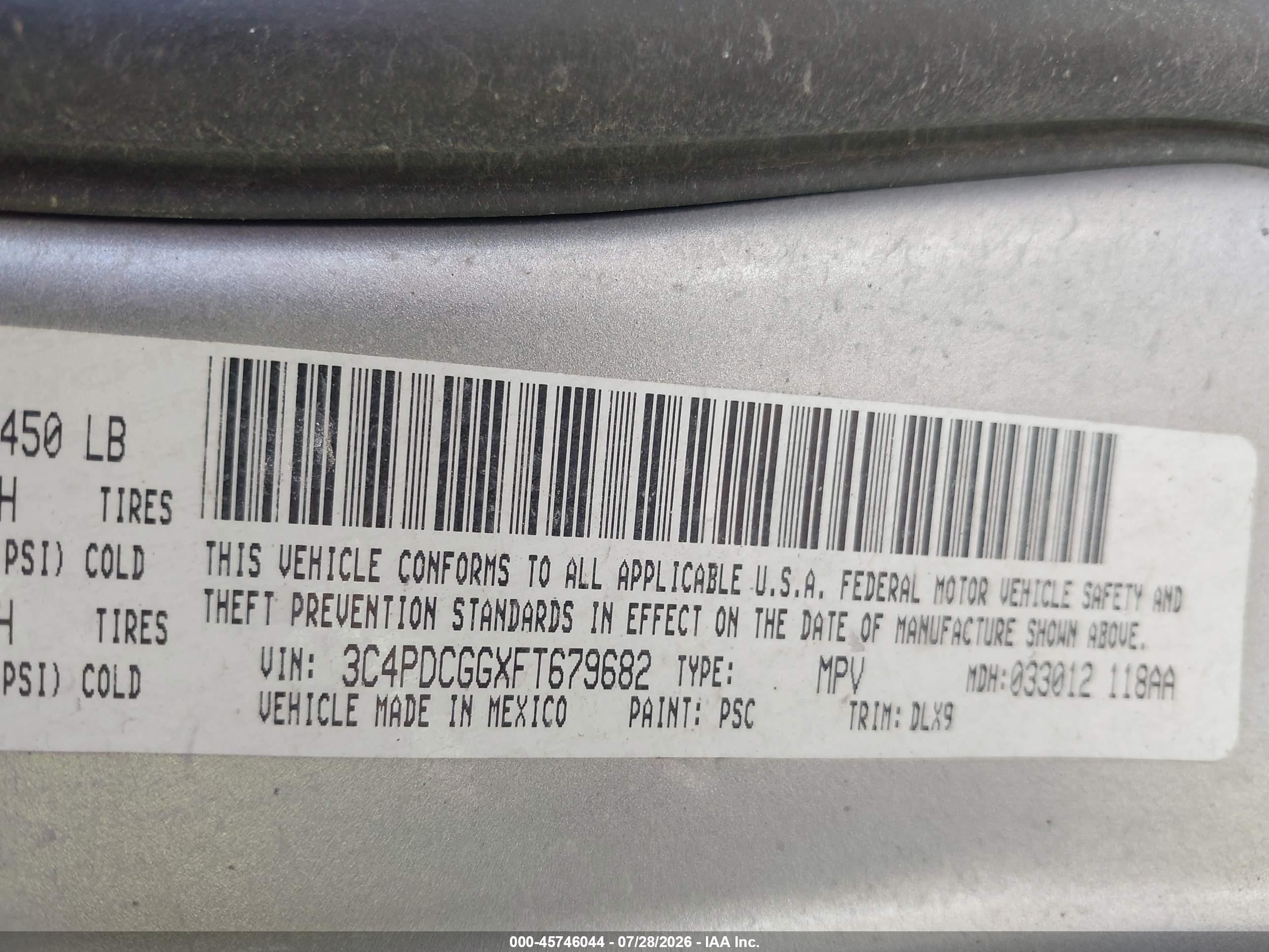 2015 Dodge Journey Crossroad Silver vin: 3C4PDCGGXFT679682