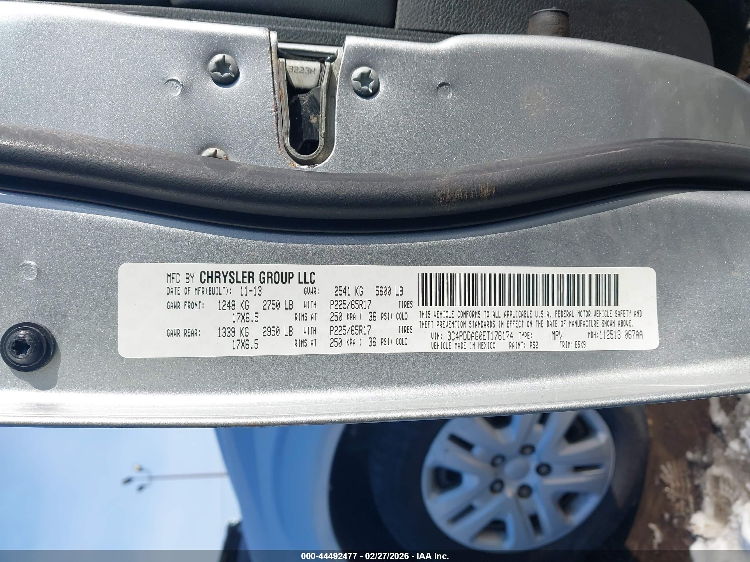 2014 Dodge Journey Se Серебряный vin: 3C4PDDAG0ET176174