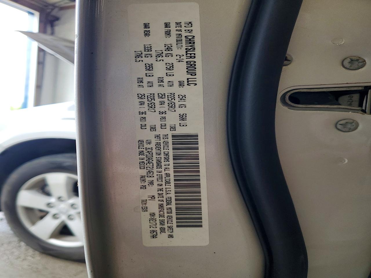 2014 Dodge Journey Se Silver vin: 3C4PDDAG4ET214618