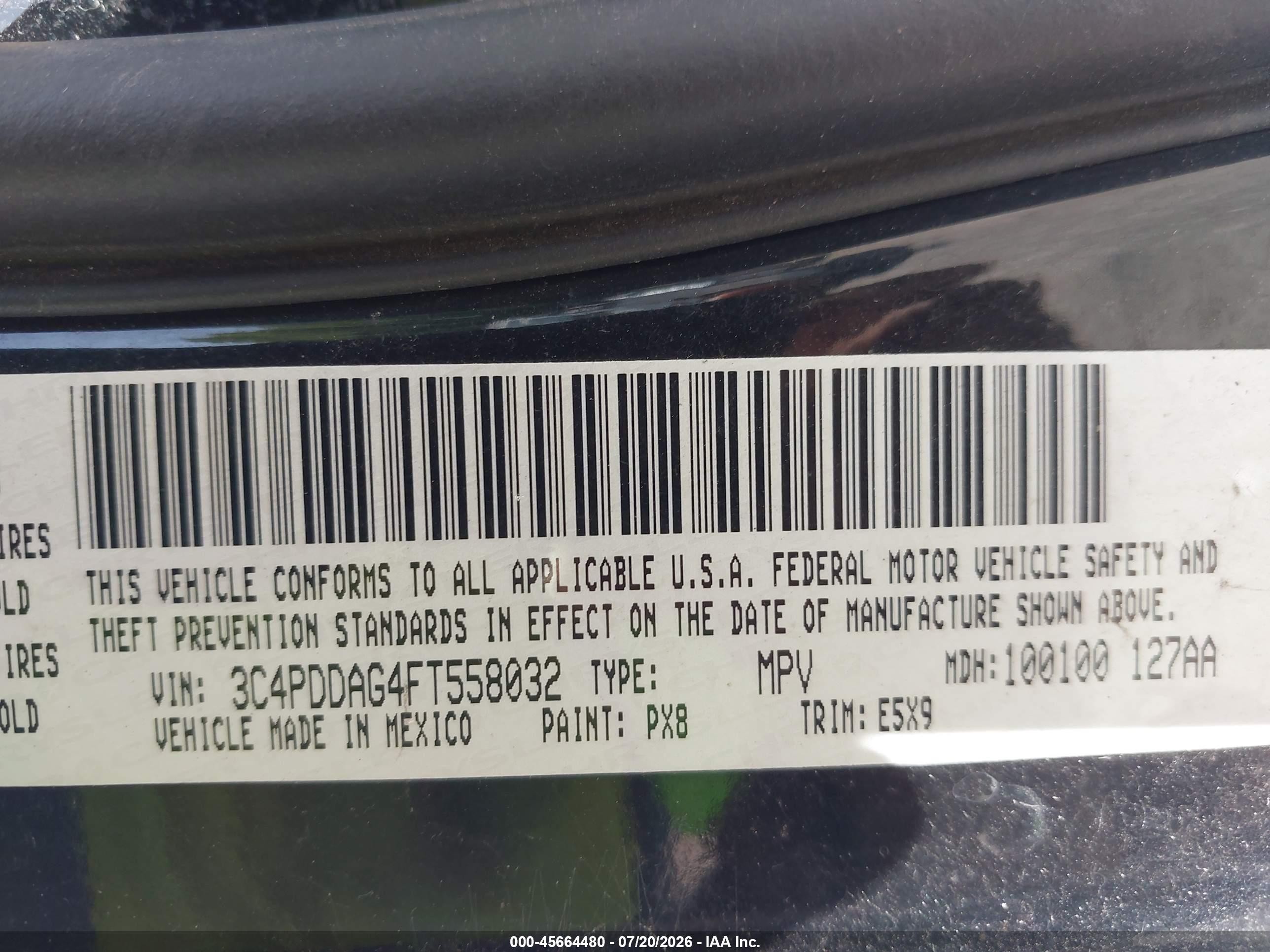 2015 Dodge Journey Se Черный vin: 3C4PDDAG4FT558032