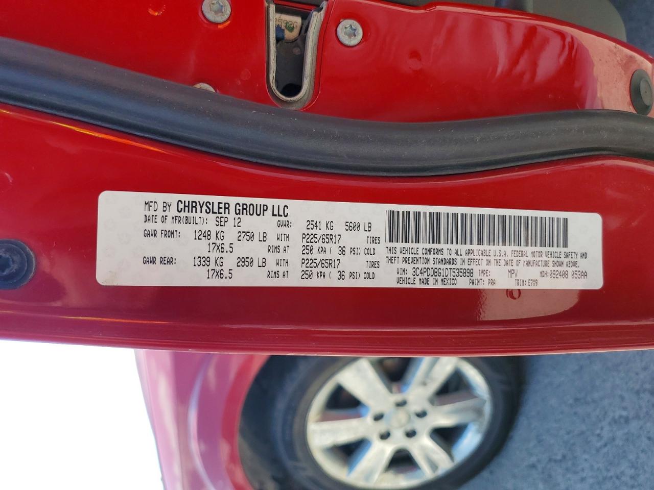 2013 Dodge Journey Sxt Red vin: 3C4PDDBG1DT535898