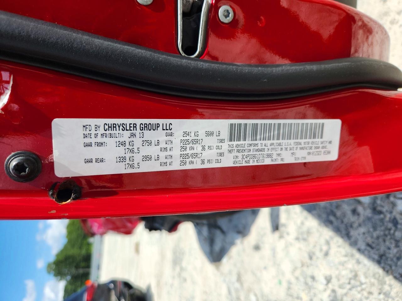 2013 Dodge Journey Sxt Red vin: 3C4PDDBG1DT619882