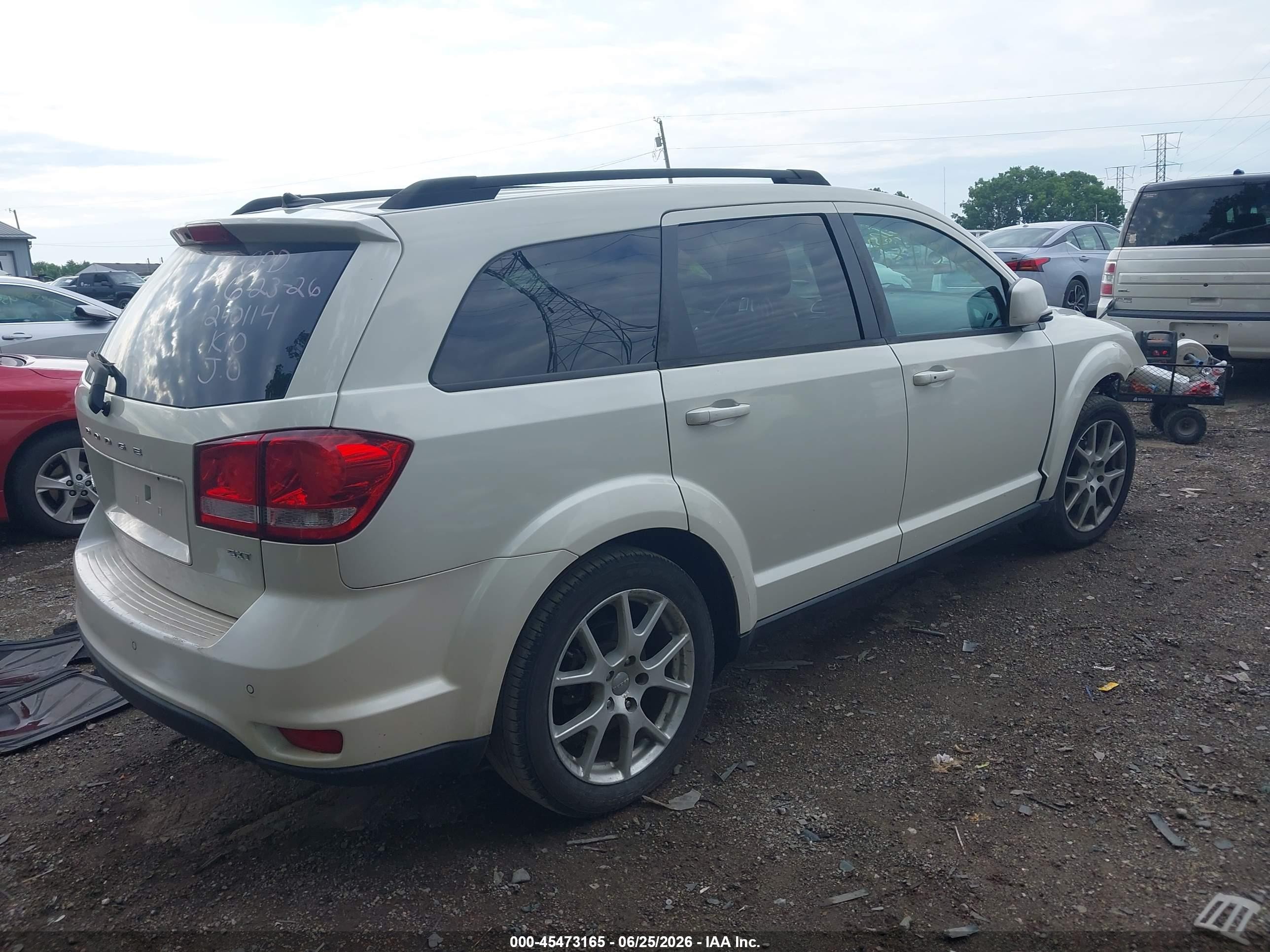 2012 Dodge Journey Sxt White vin: 3C4PDDBG2CT240114