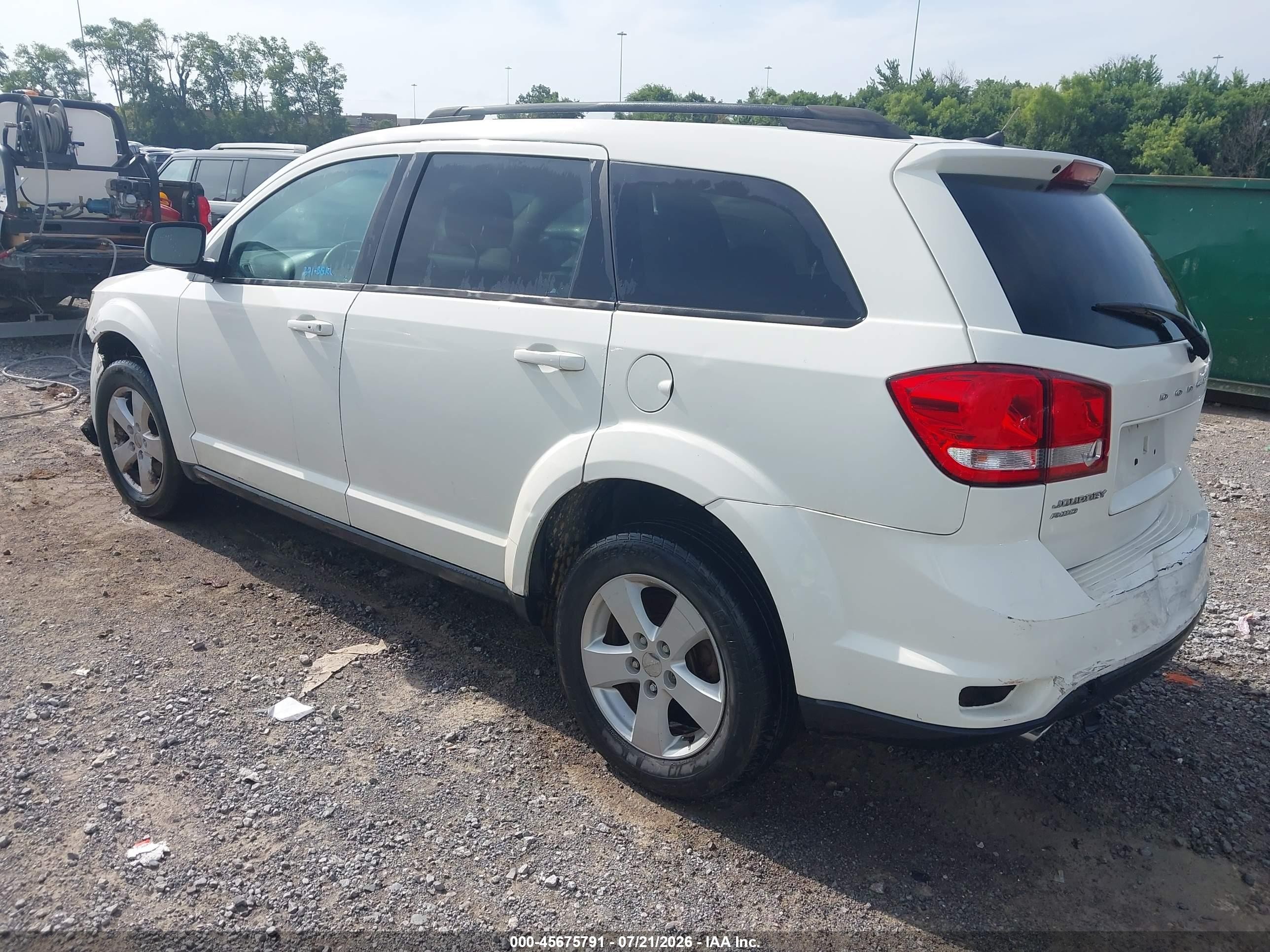 2012 Dodge Journey Sxt White vin: 3C4PDDBG2CT369342