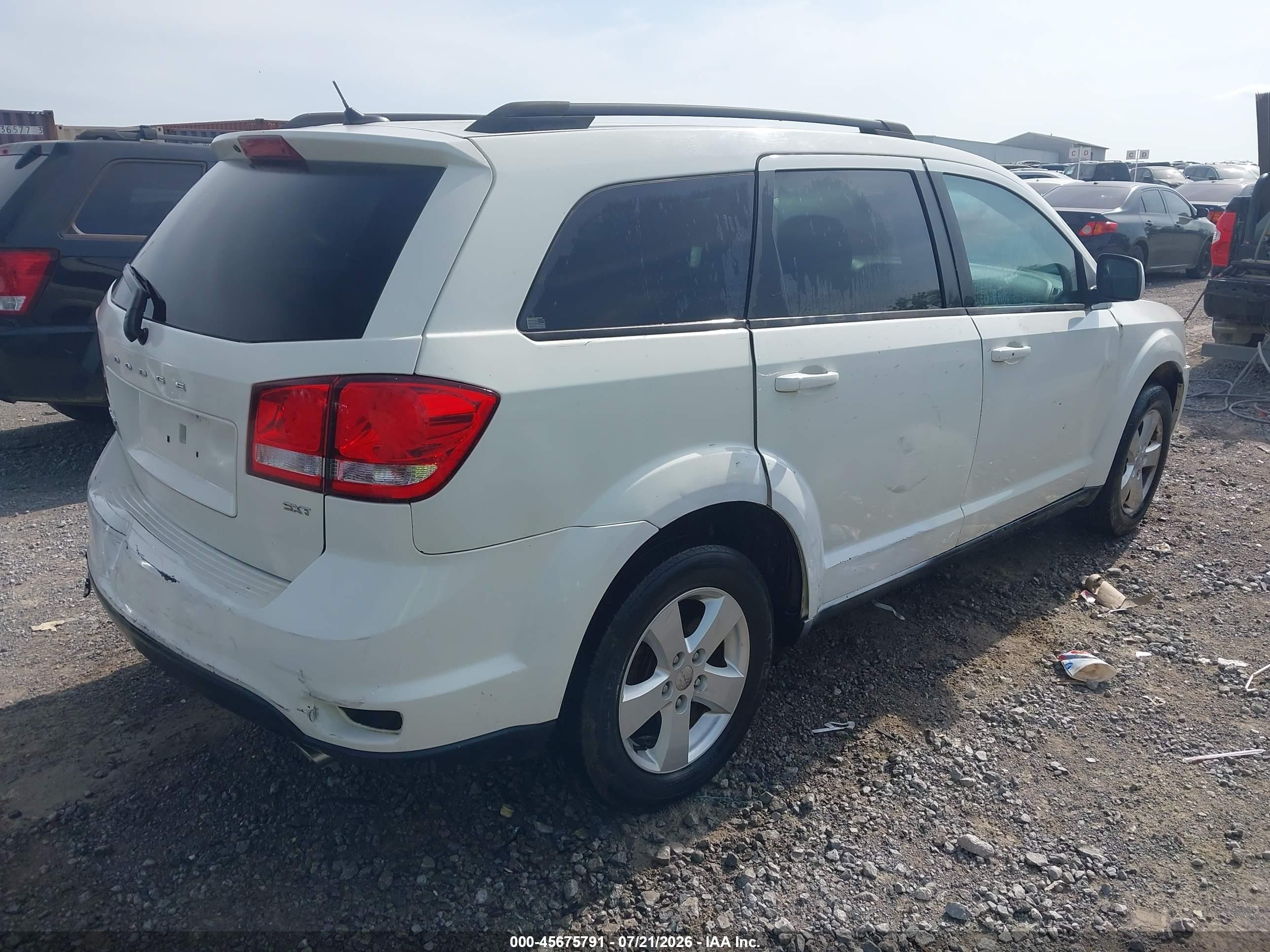 2012 Dodge Journey Sxt White vin: 3C4PDDBG2CT369342