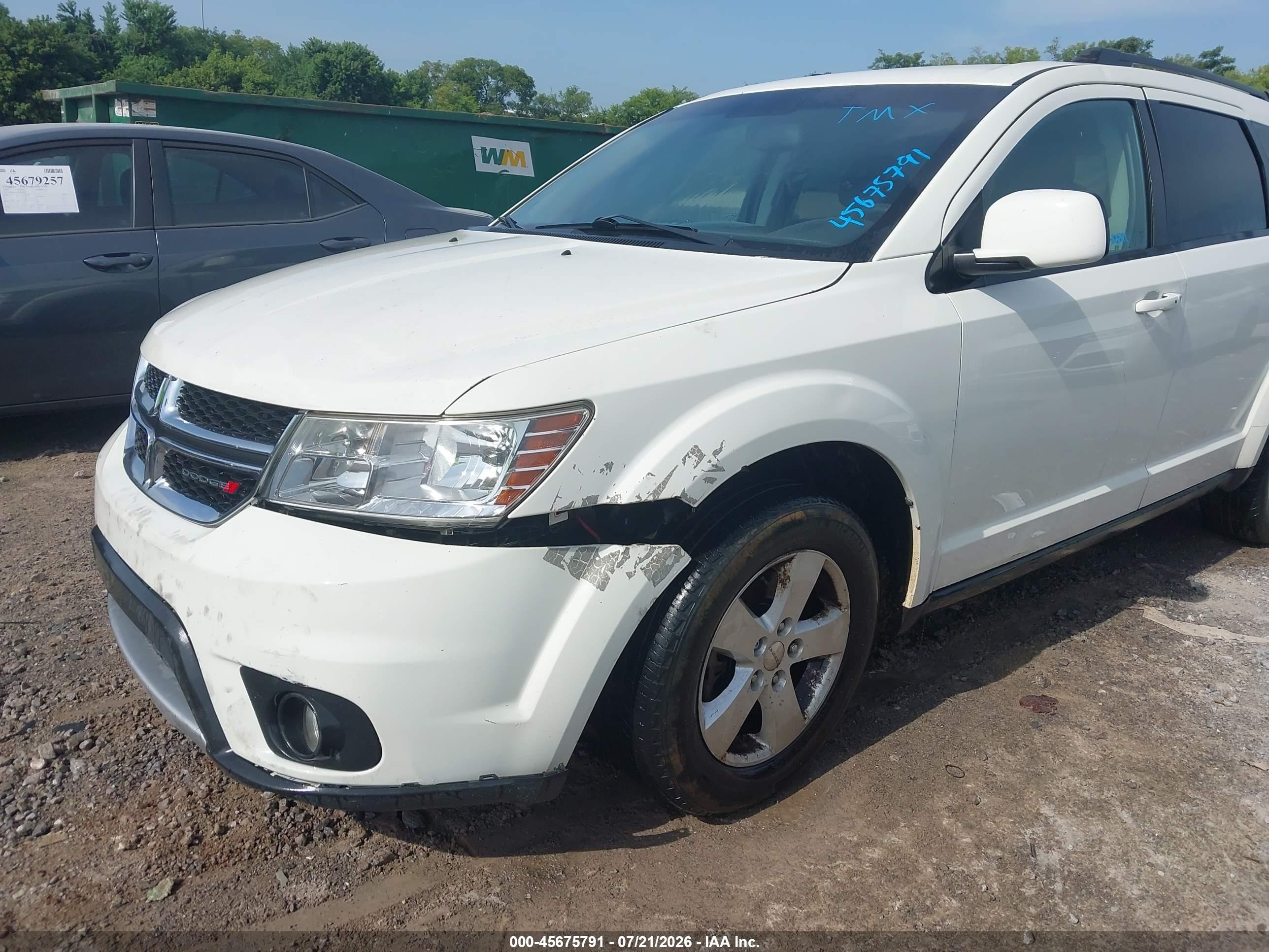 2012 Dodge Journey Sxt White vin: 3C4PDDBG2CT369342