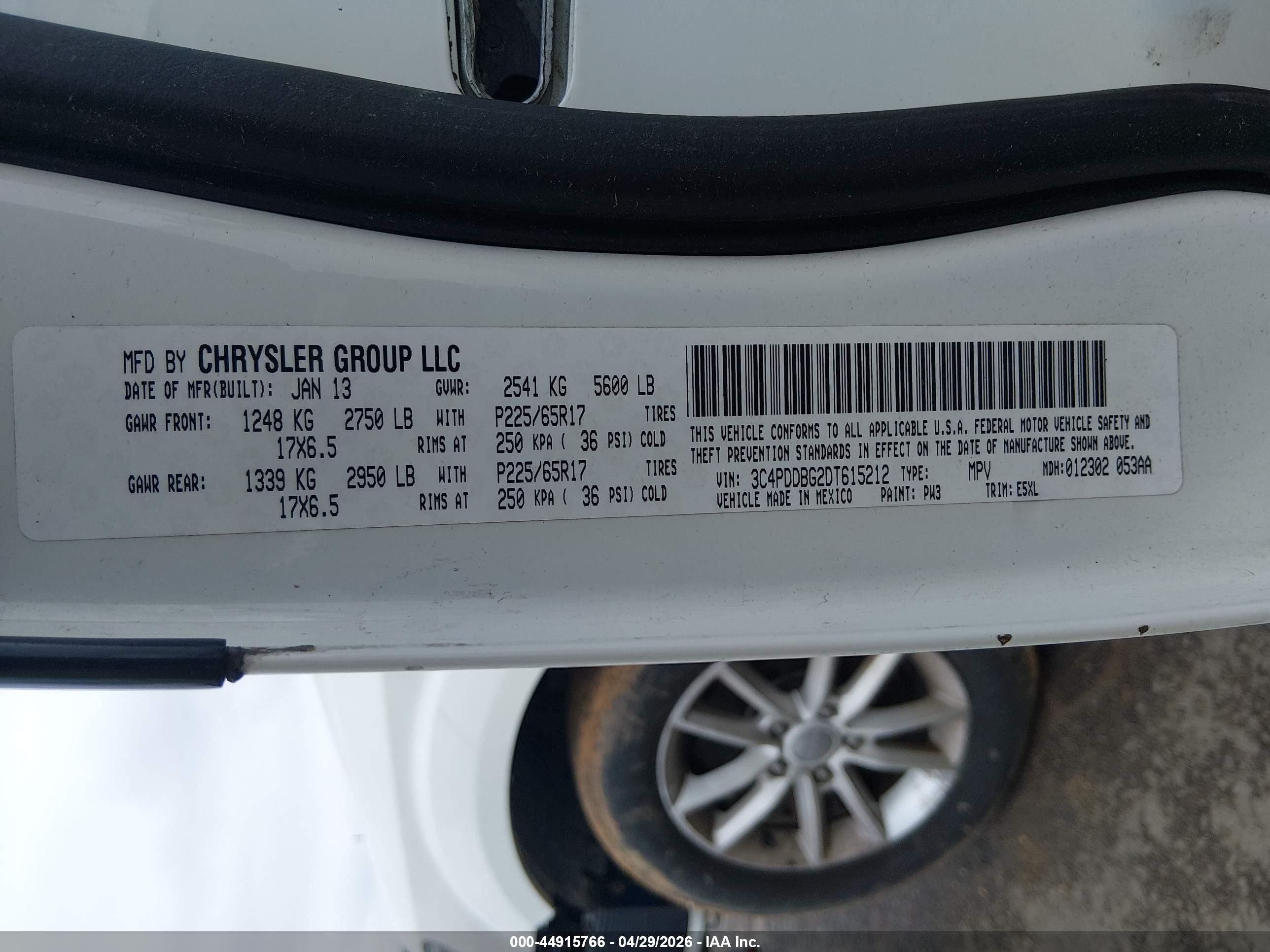 2013 Dodge Journey Sxt White vin: 3C4PDDBG2DT615212