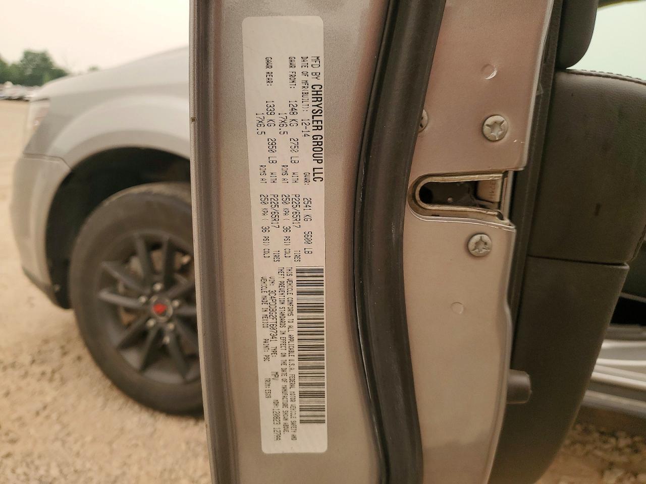 2015 Dodge Journey Sxt Gray vin: 3C4PDDBG2FT607341