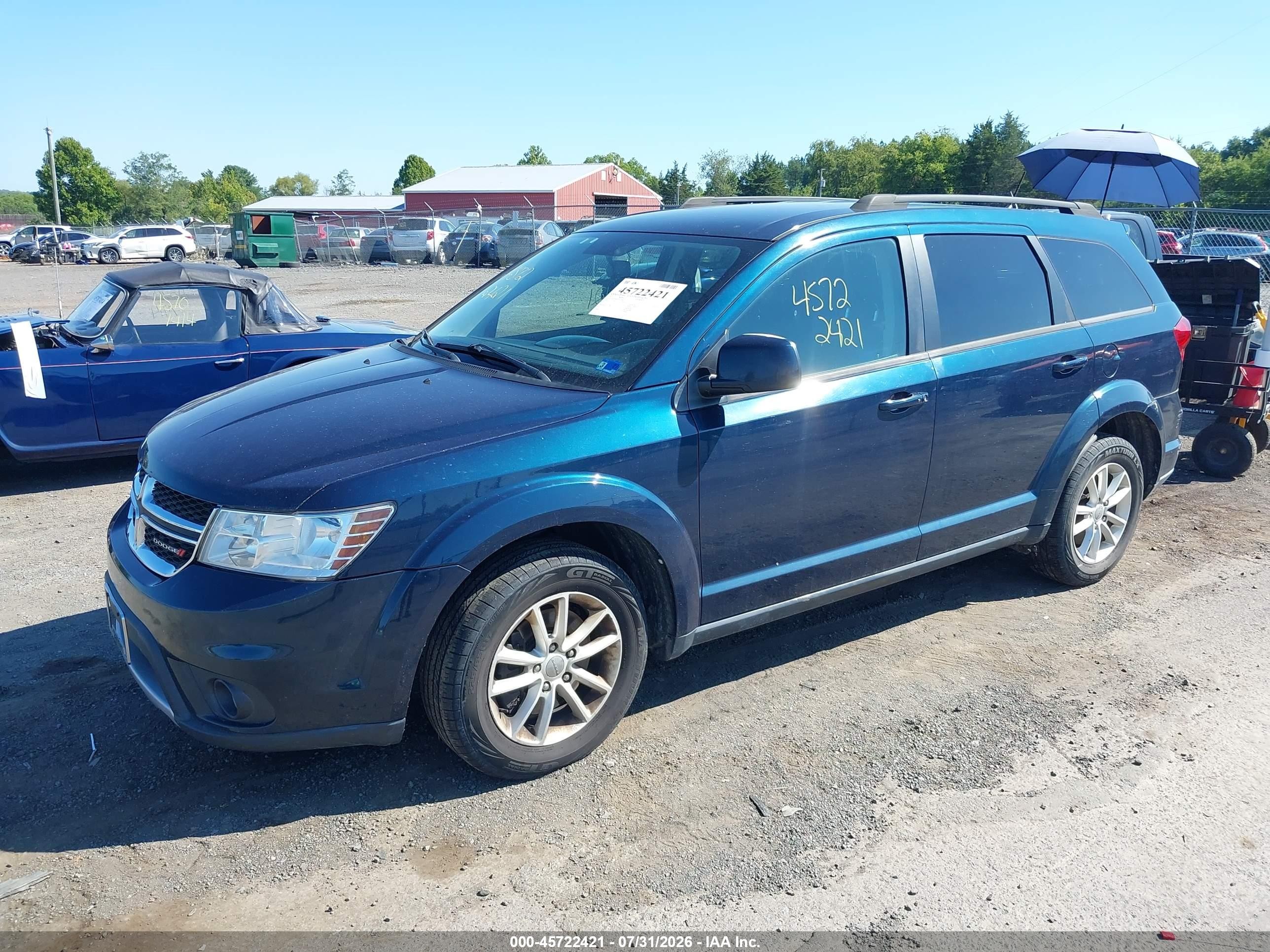 2015 Dodge Journey Sxt Синий vin: 3C4PDDBG2FT633082