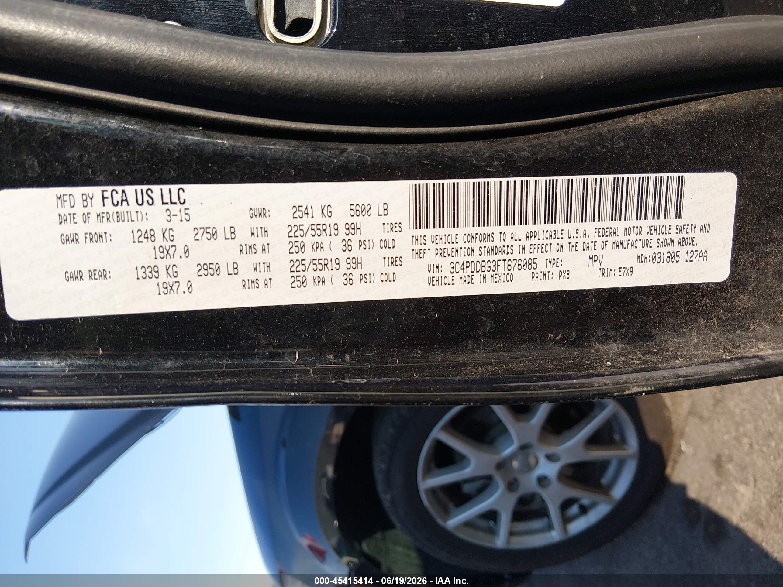 2015 Dodge Journey Sxt Black vin: 3C4PDDBG3FT676085