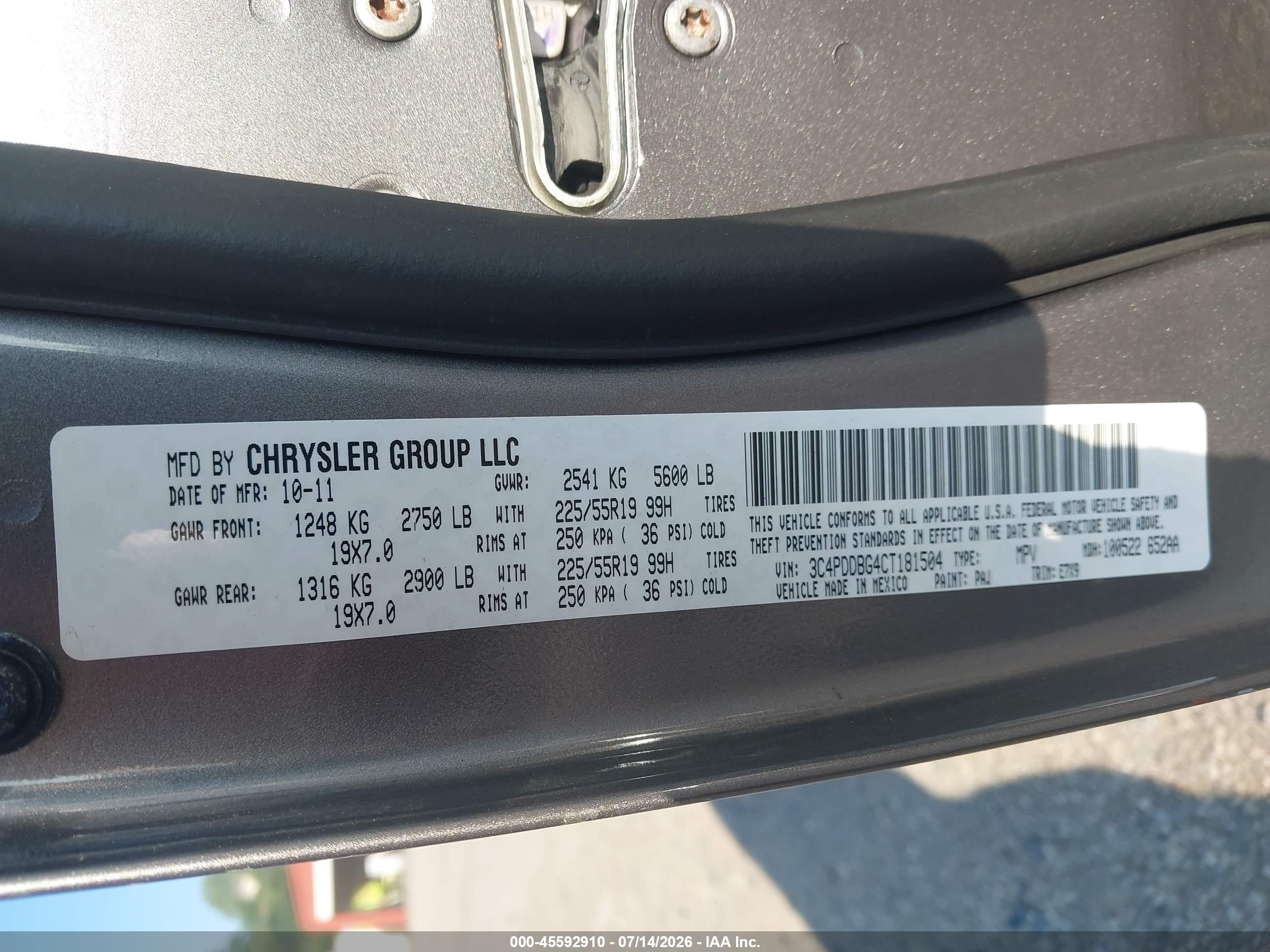 2012 Dodge Journey Sxt Gray vin: 3C4PDDBG4CT181504
