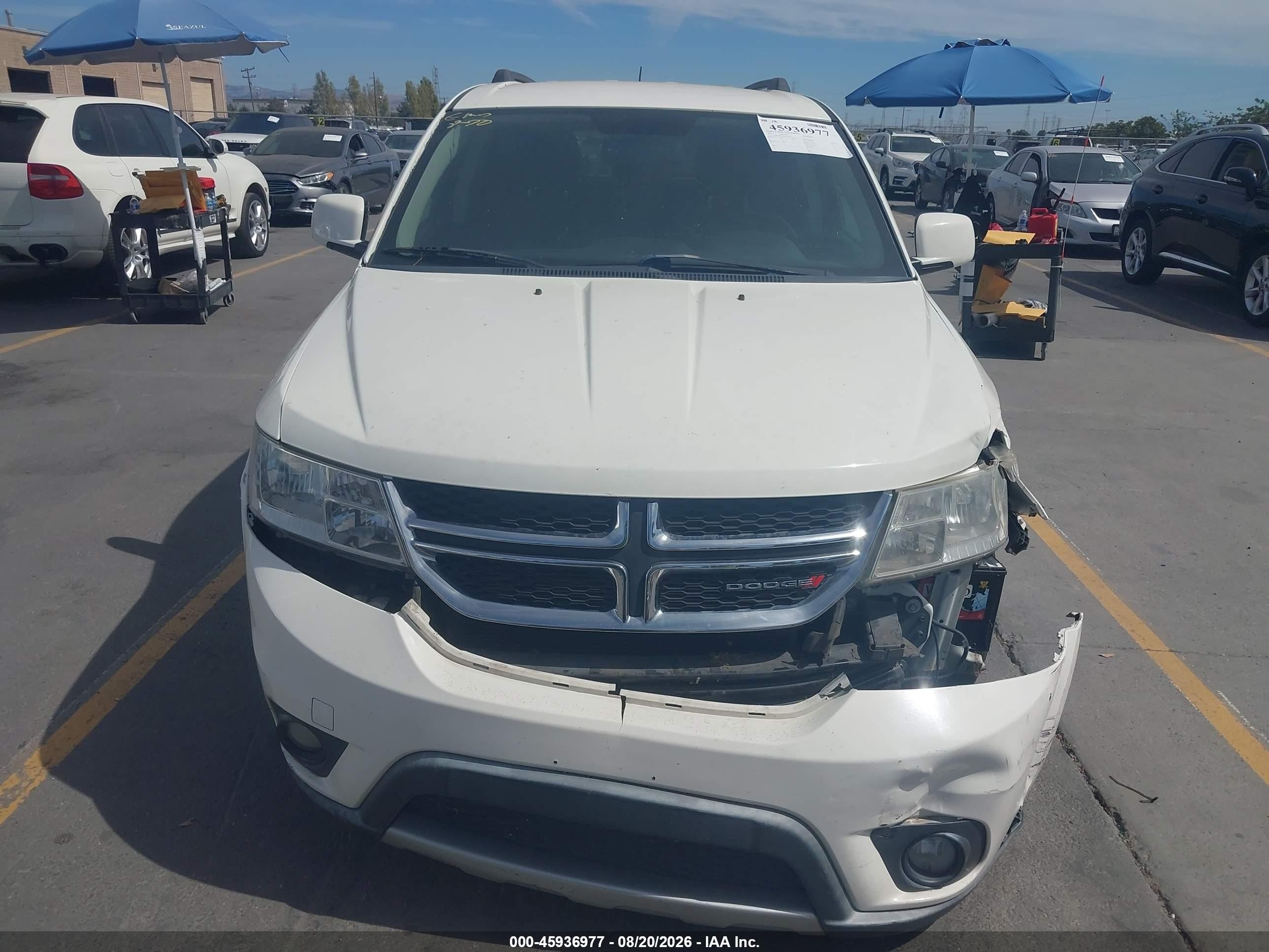 2013 Dodge Journey Sxt White vin: 3C4PDDBG4DT685388