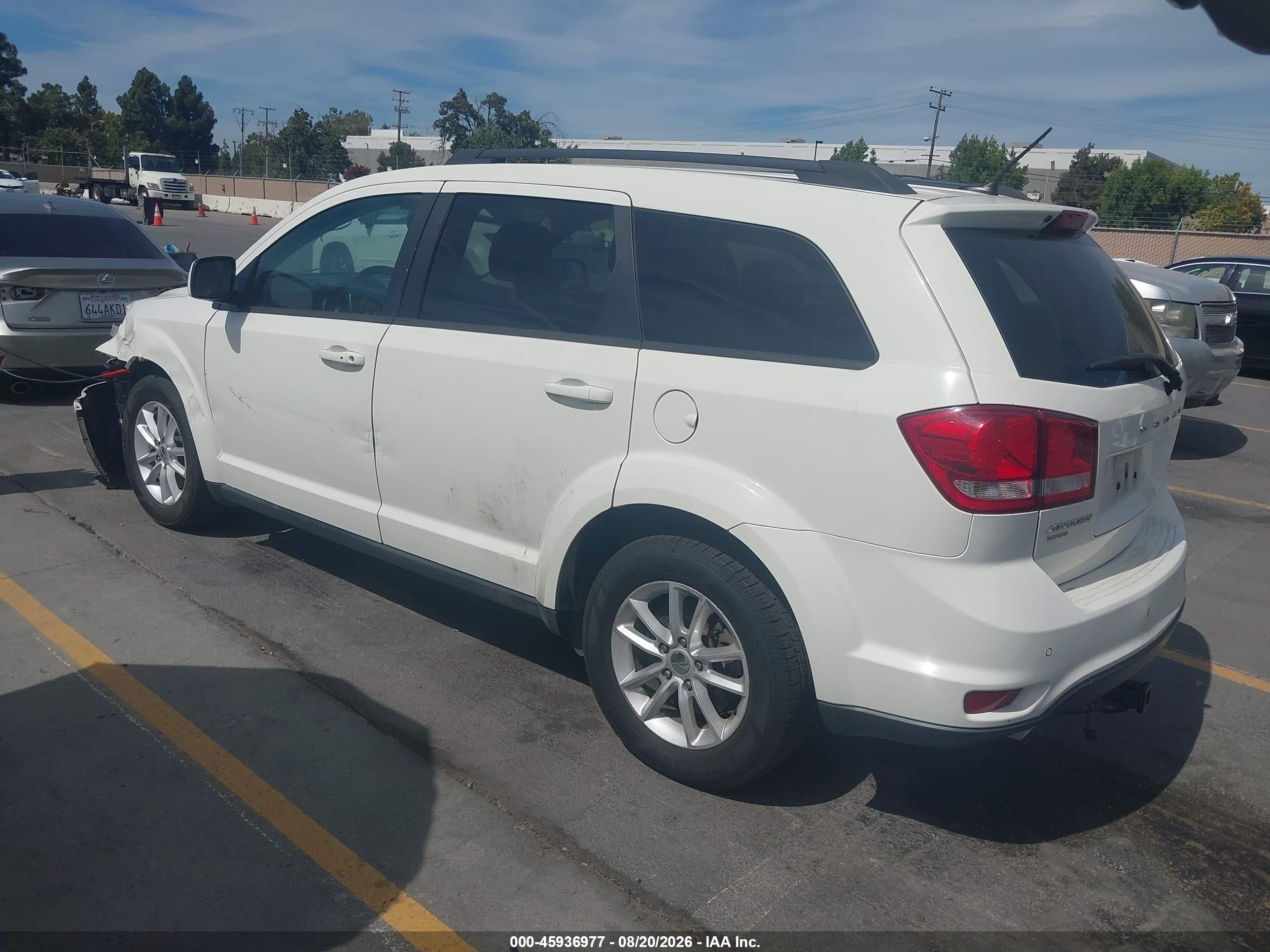 2013 Dodge Journey Sxt White vin: 3C4PDDBG4DT685388