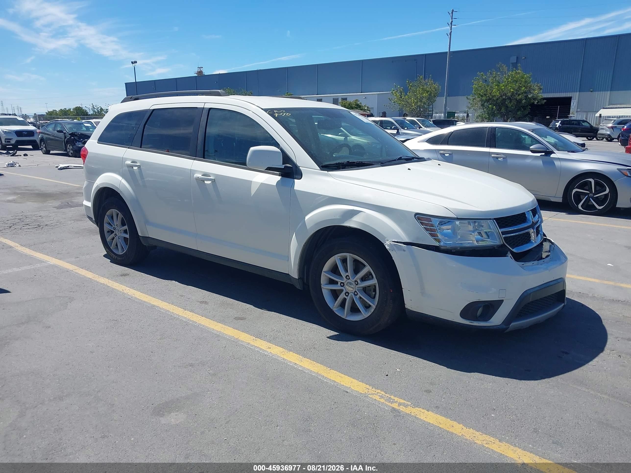 2013 Dodge Journey Sxt White vin: 3C4PDDBG4DT685388