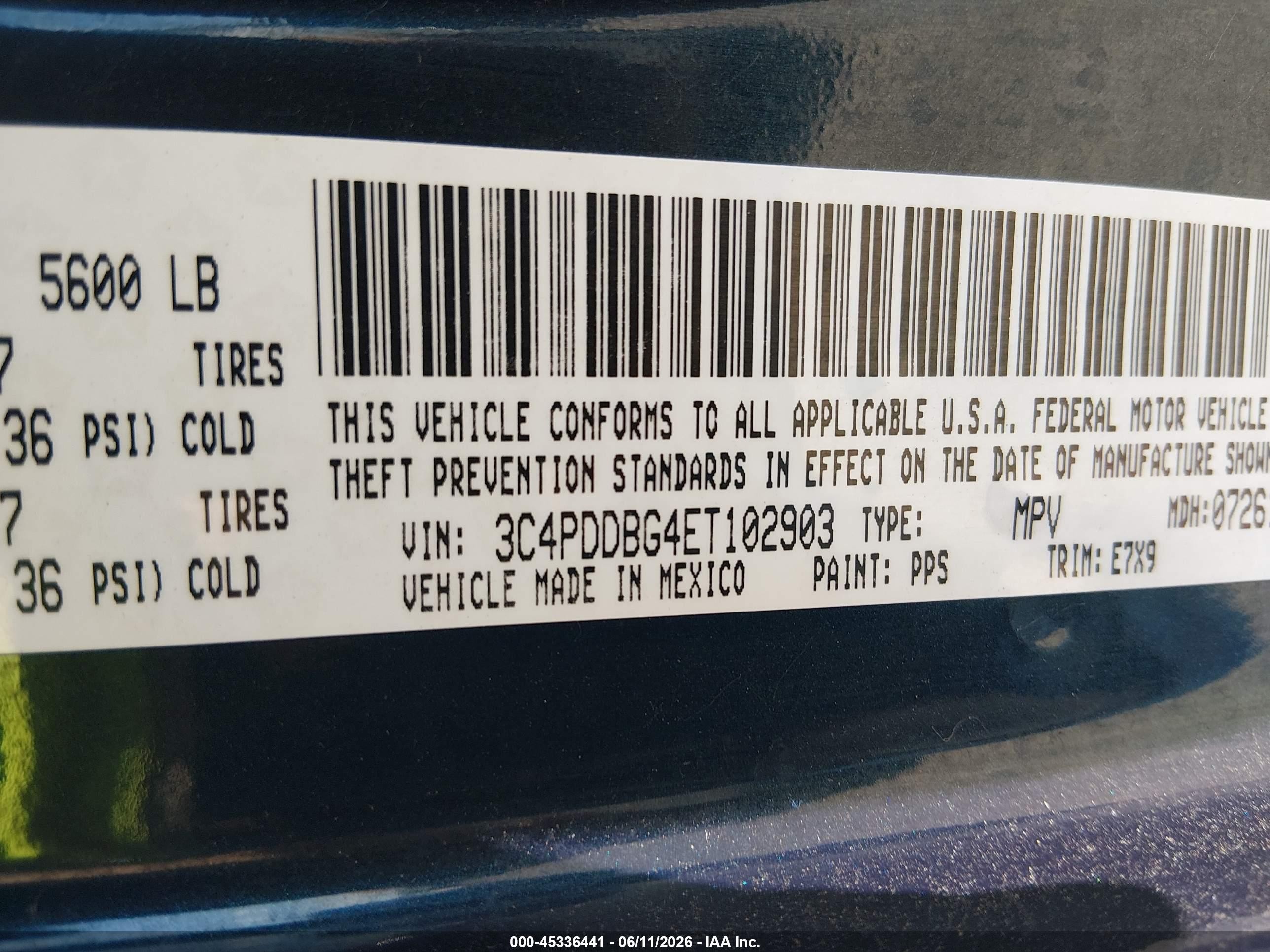 2014 Dodge Journey Sxt Blue vin: 3C4PDDBG4ET102903