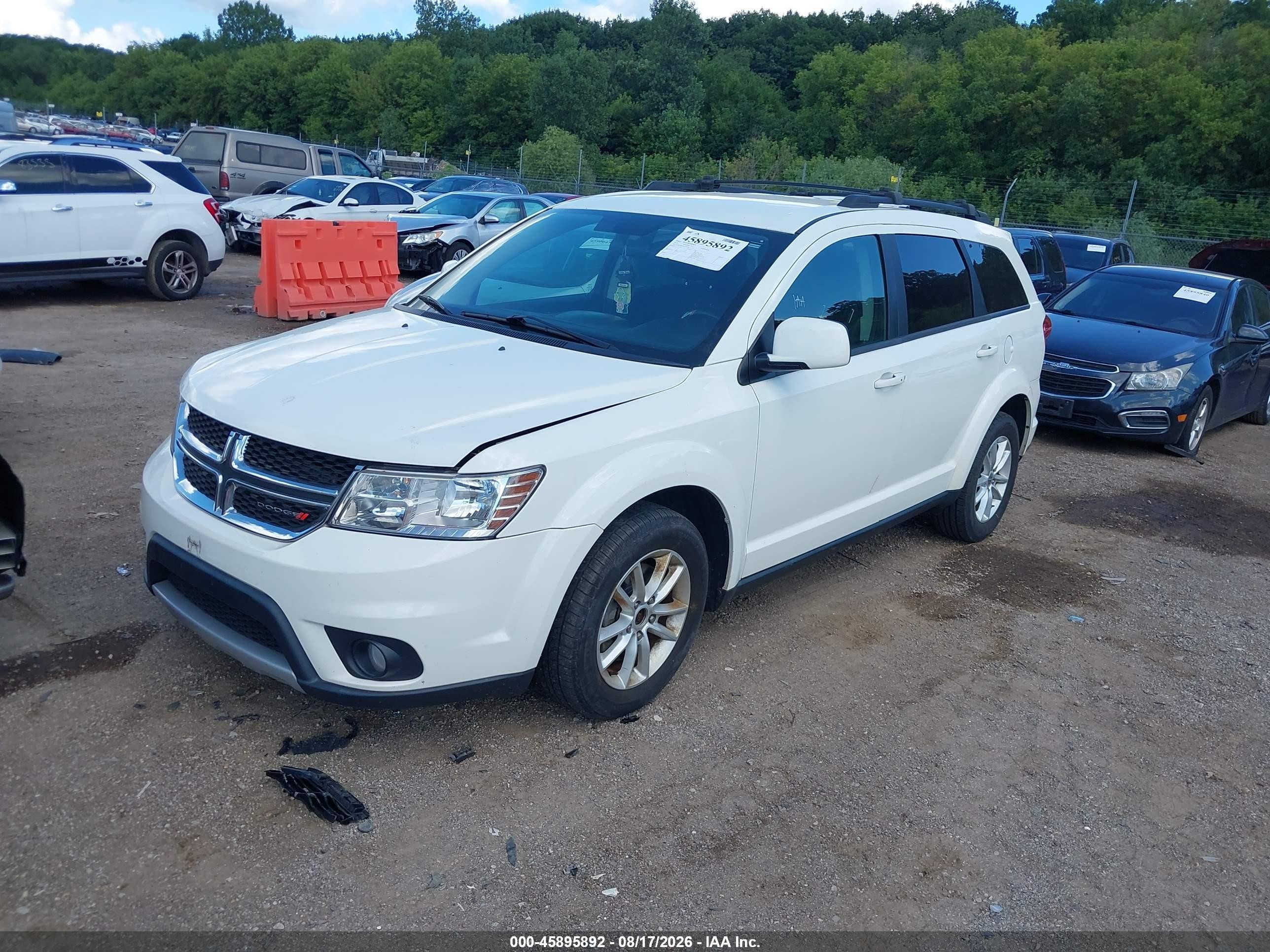 2014 Dodge Journey Sxt White vin: 3C4PDDBG4ET271030