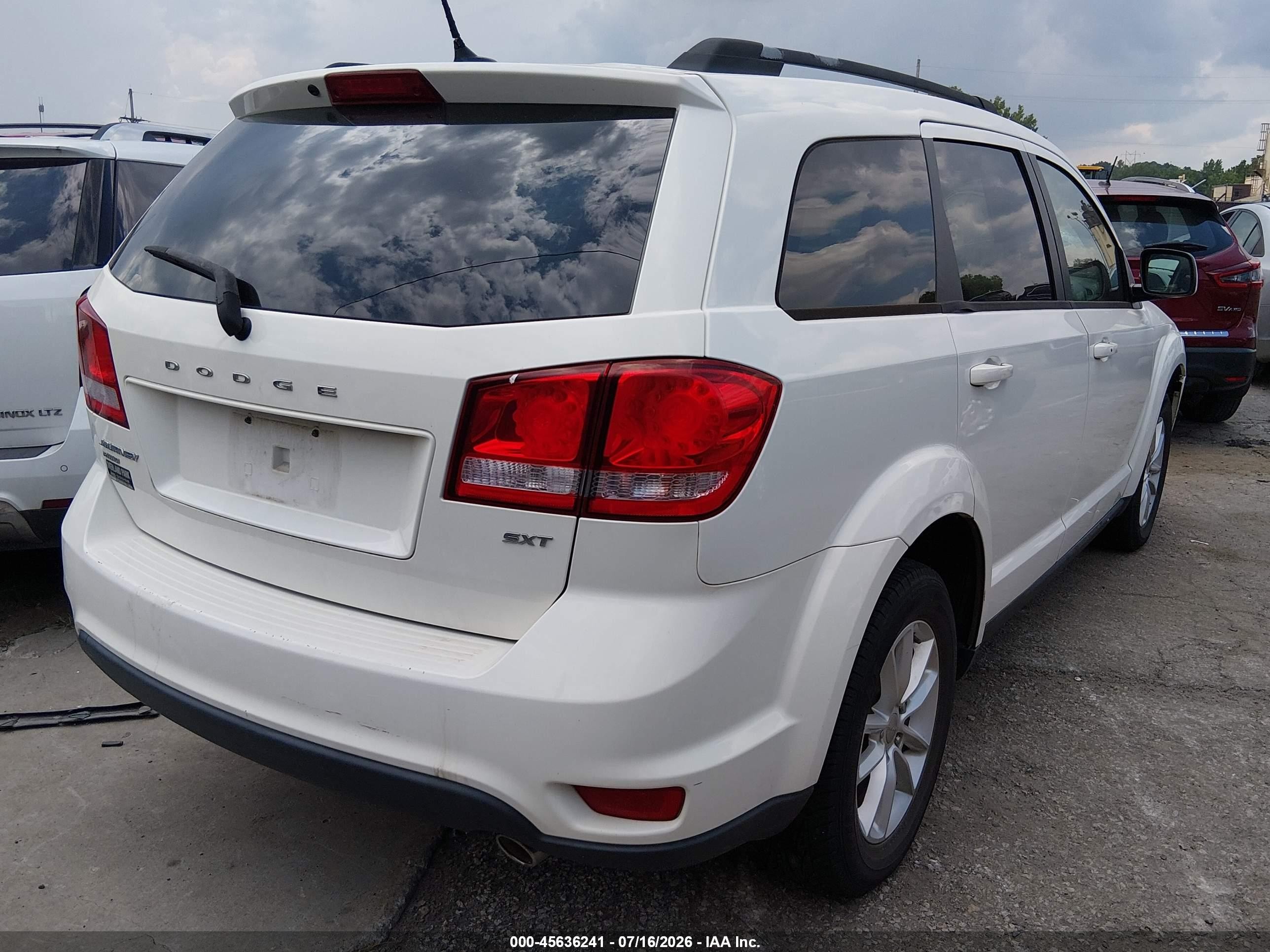 2014 Dodge Journey Sxt Белый vin: 3C4PDDBG5ET178985