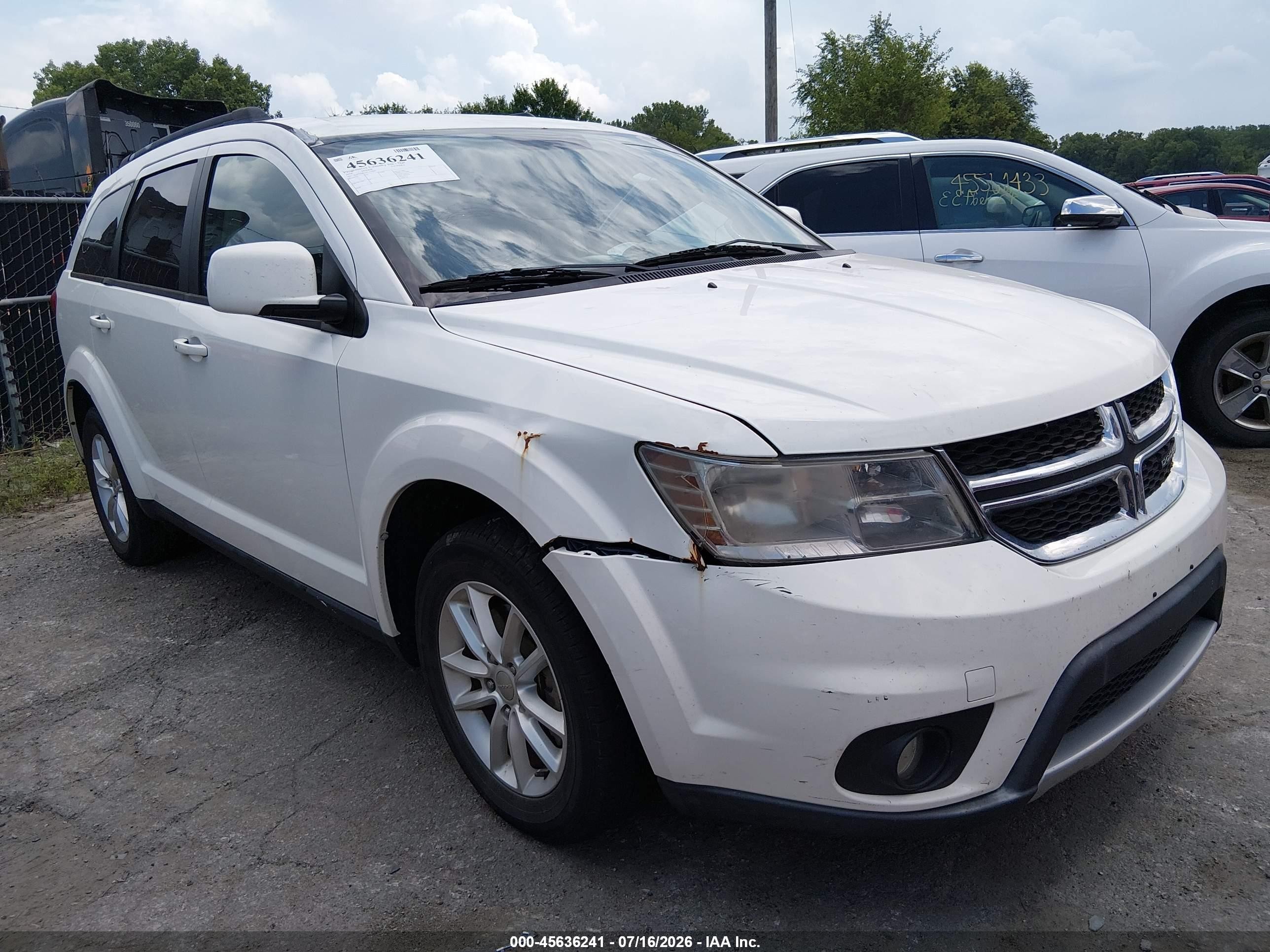 2014 Dodge Journey Sxt White vin: 3C4PDDBG5ET178985