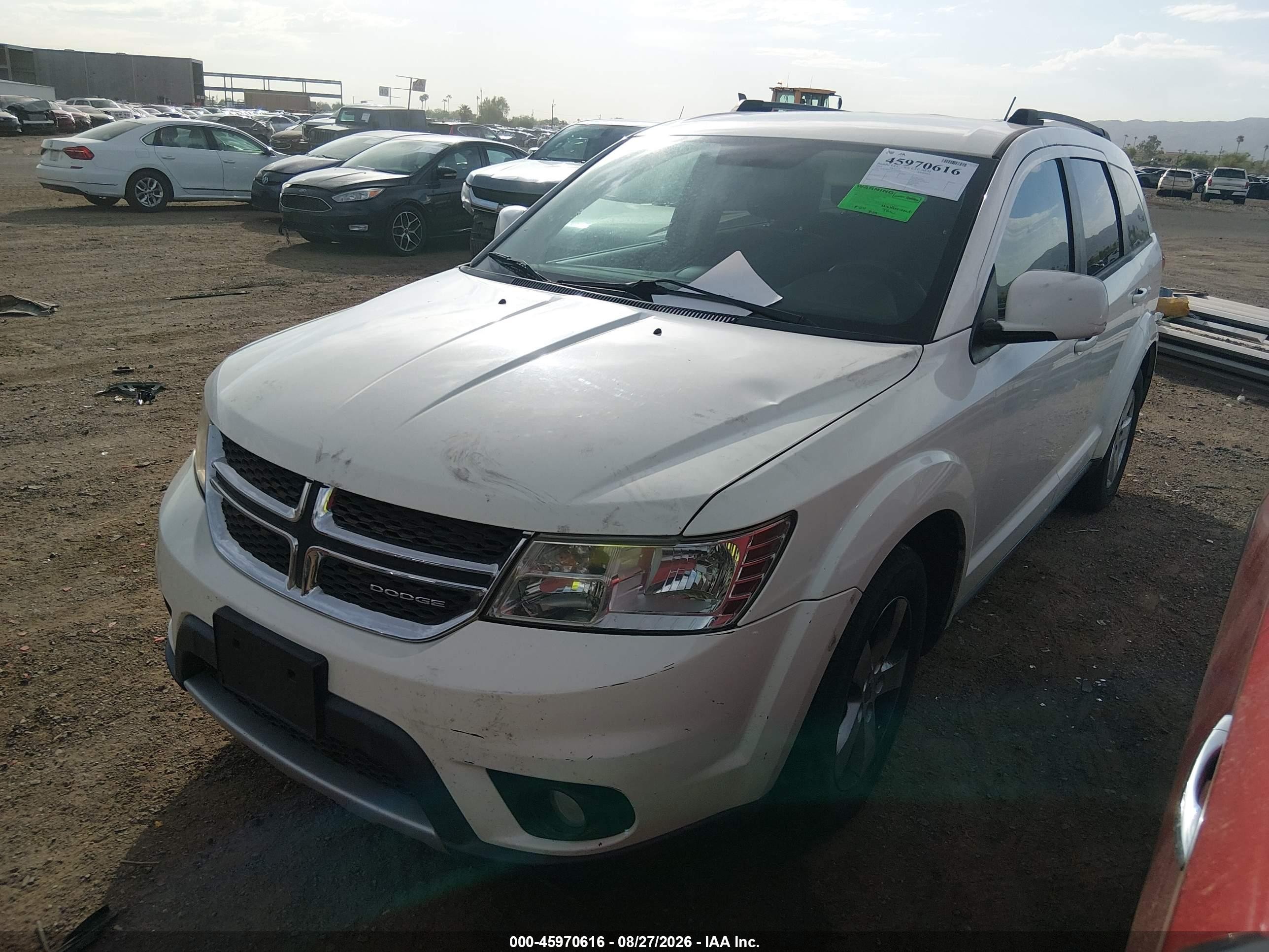 2012 Dodge Journey Sxt White vin: 3C4PDDBG6CT166616