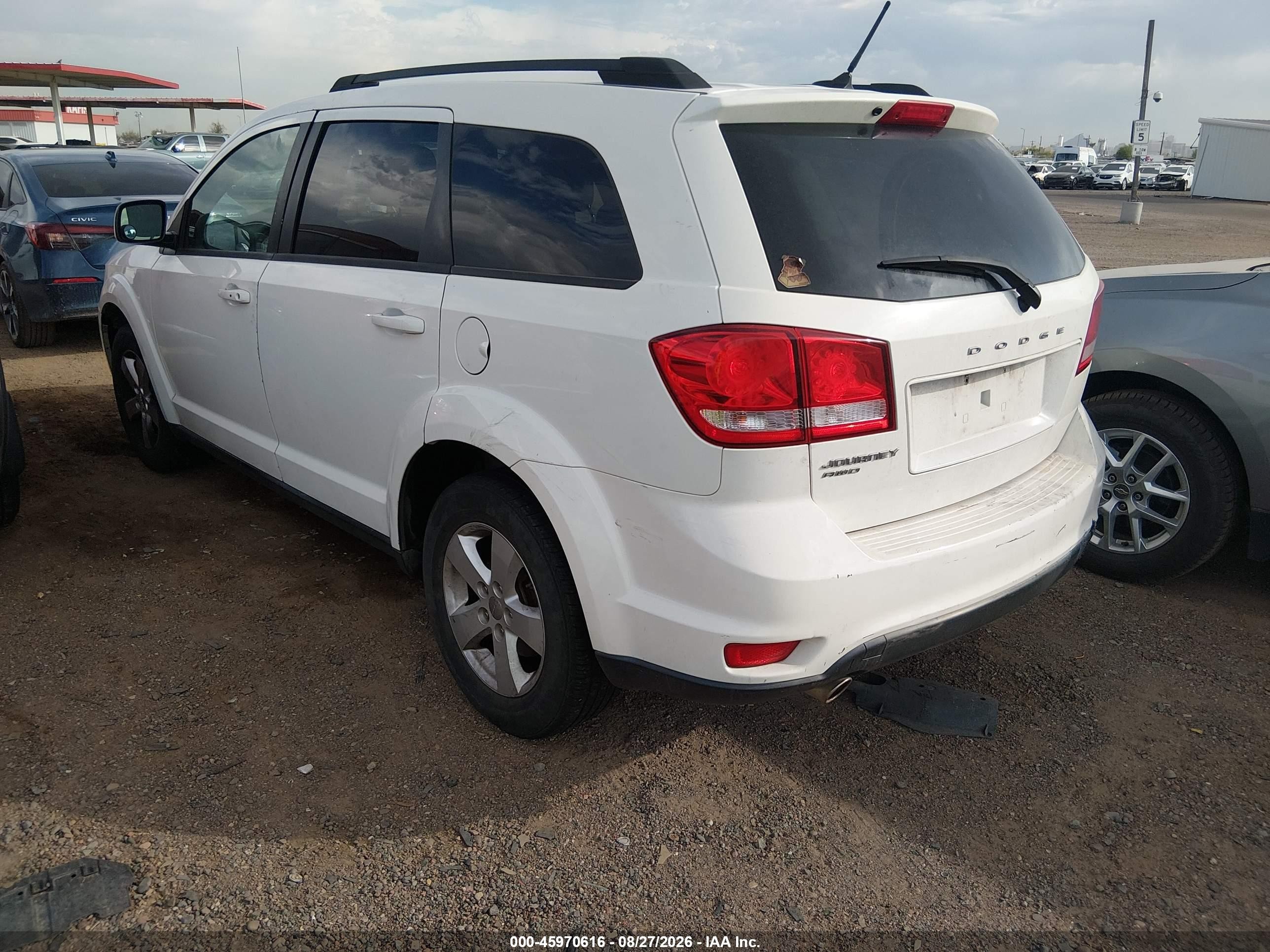 2012 Dodge Journey Sxt White vin: 3C4PDDBG6CT166616