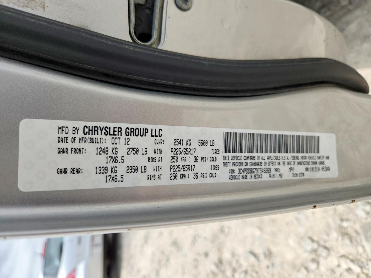 2013 Dodge Journey Sxt Silver vin: 3C4PDDBG7DT549269