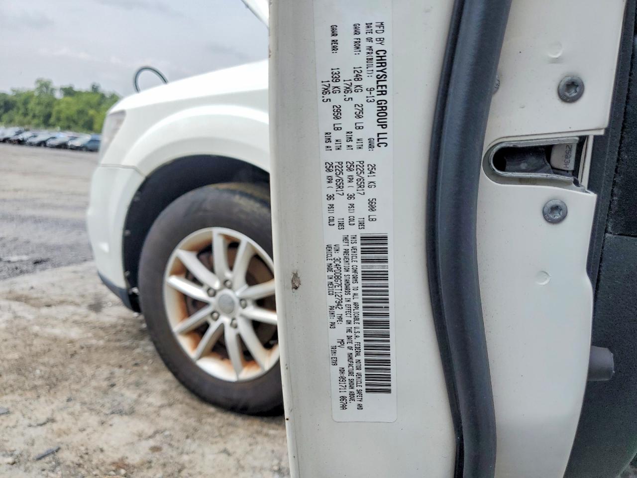 2014 Dodge Journey Sxt White vin: 3C4PDDBG7ET127942
