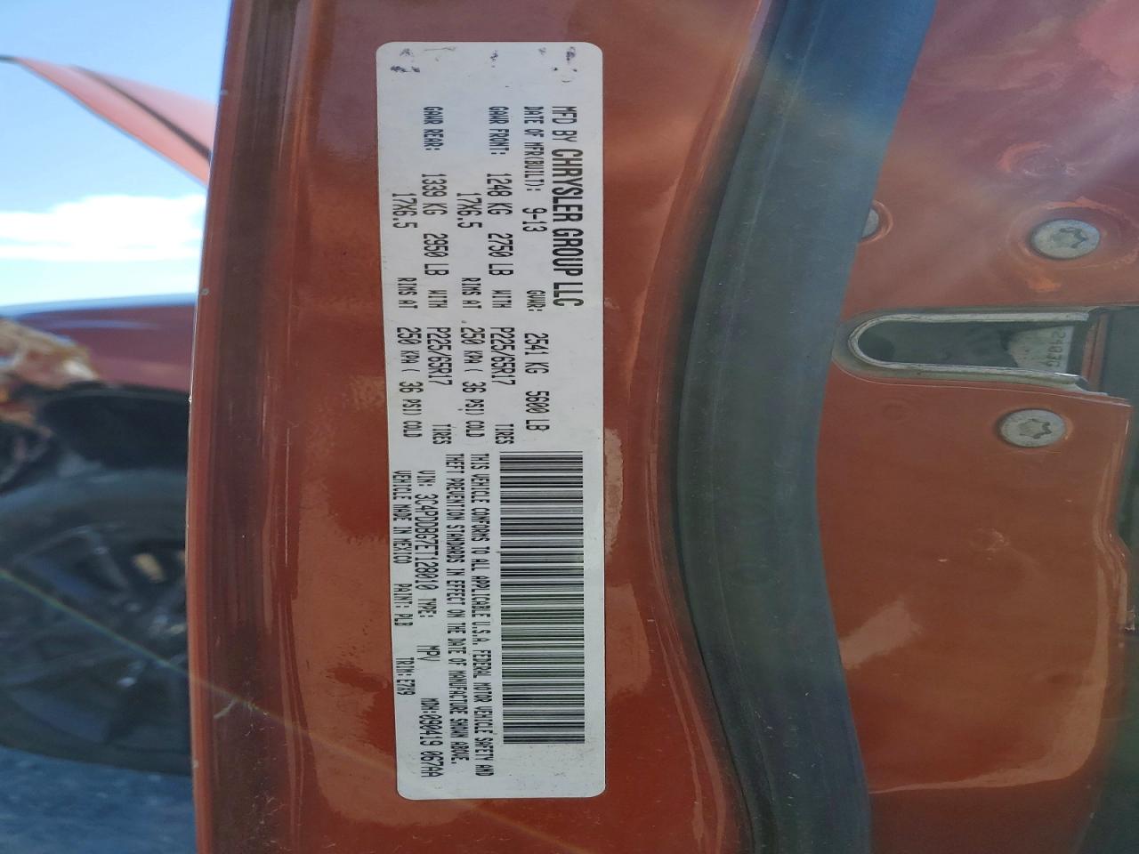 2014 Dodge Journey Sxt Orange vin: 3C4PDDBG7ET128010