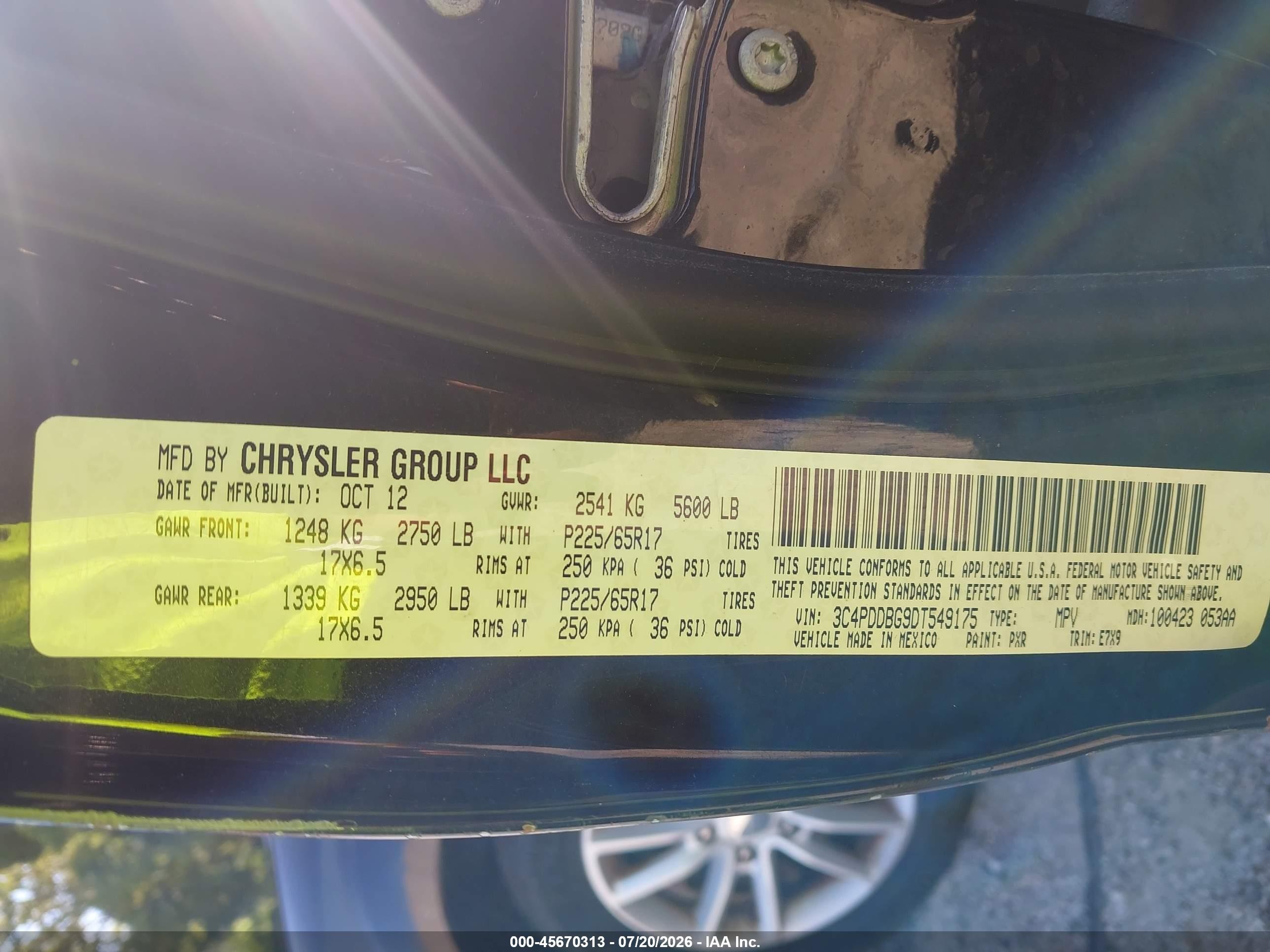 2013 Dodge Journey Sxt Black vin: 3C4PDDBG9DT549175