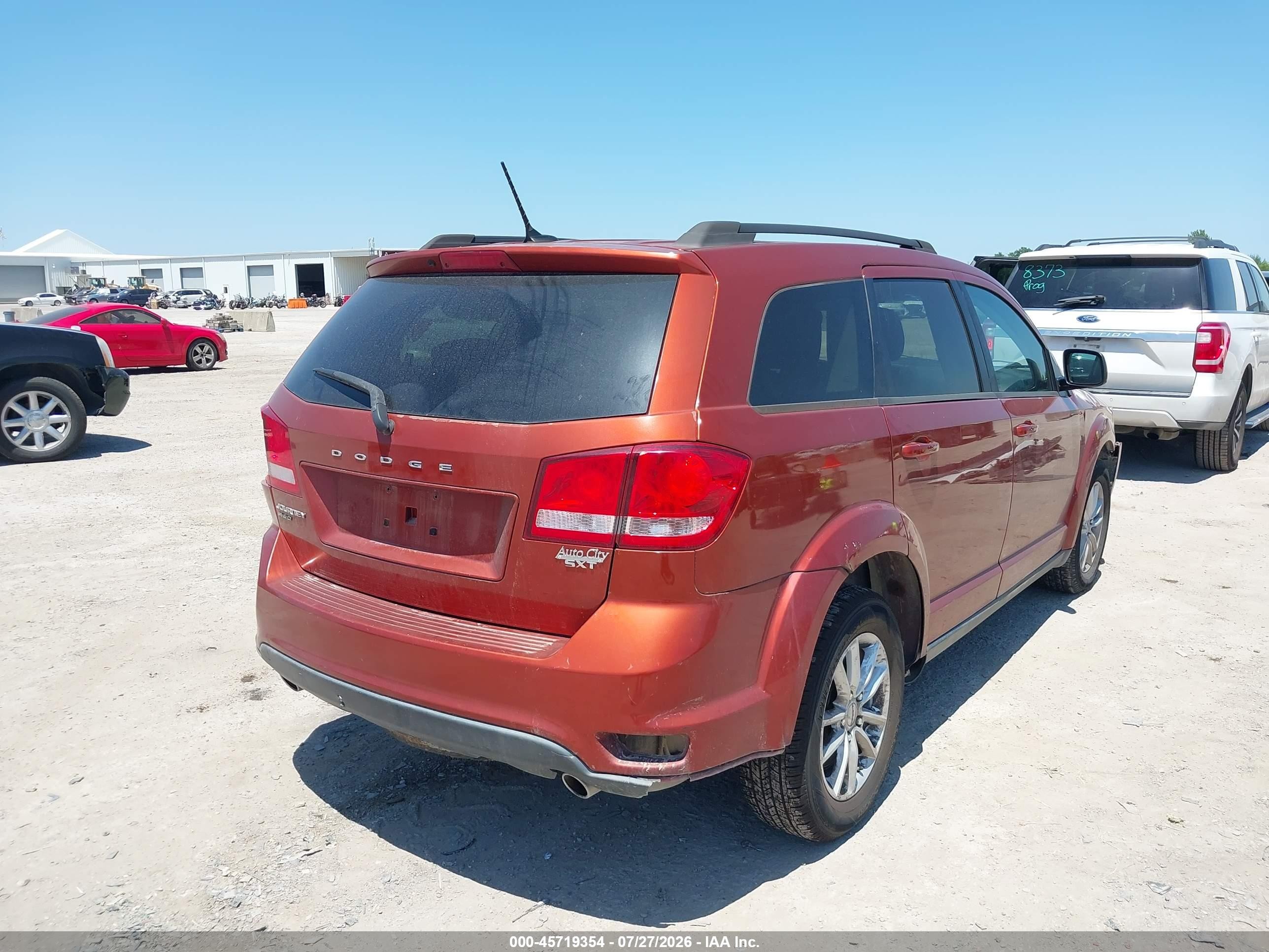 2013 Dodge Journey Sxt Orange vin: 3C4PDDBG9DT549189