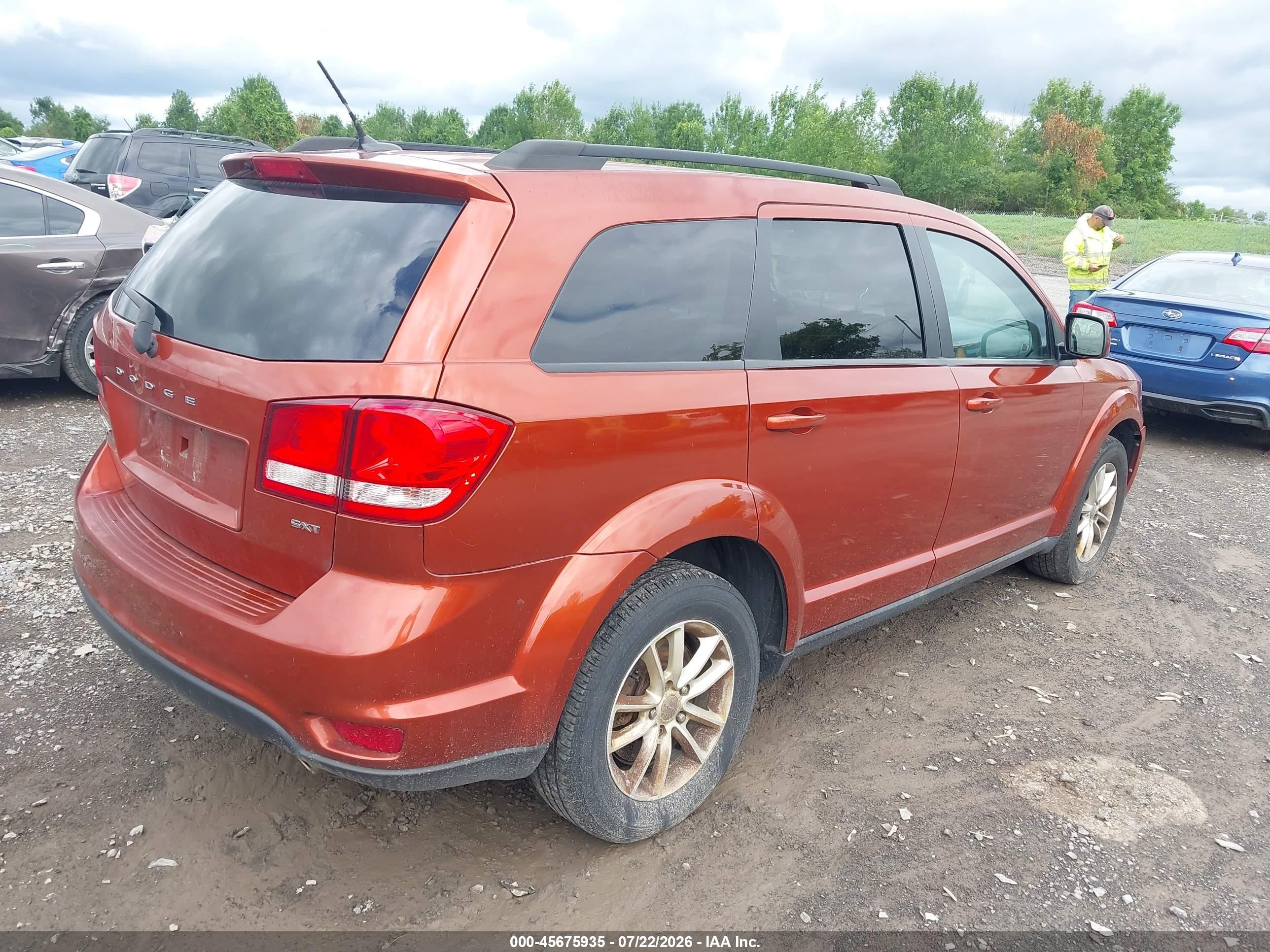 2013 Dodge Journey Sxt Orange vin: 3C4PDDBG9DT571614