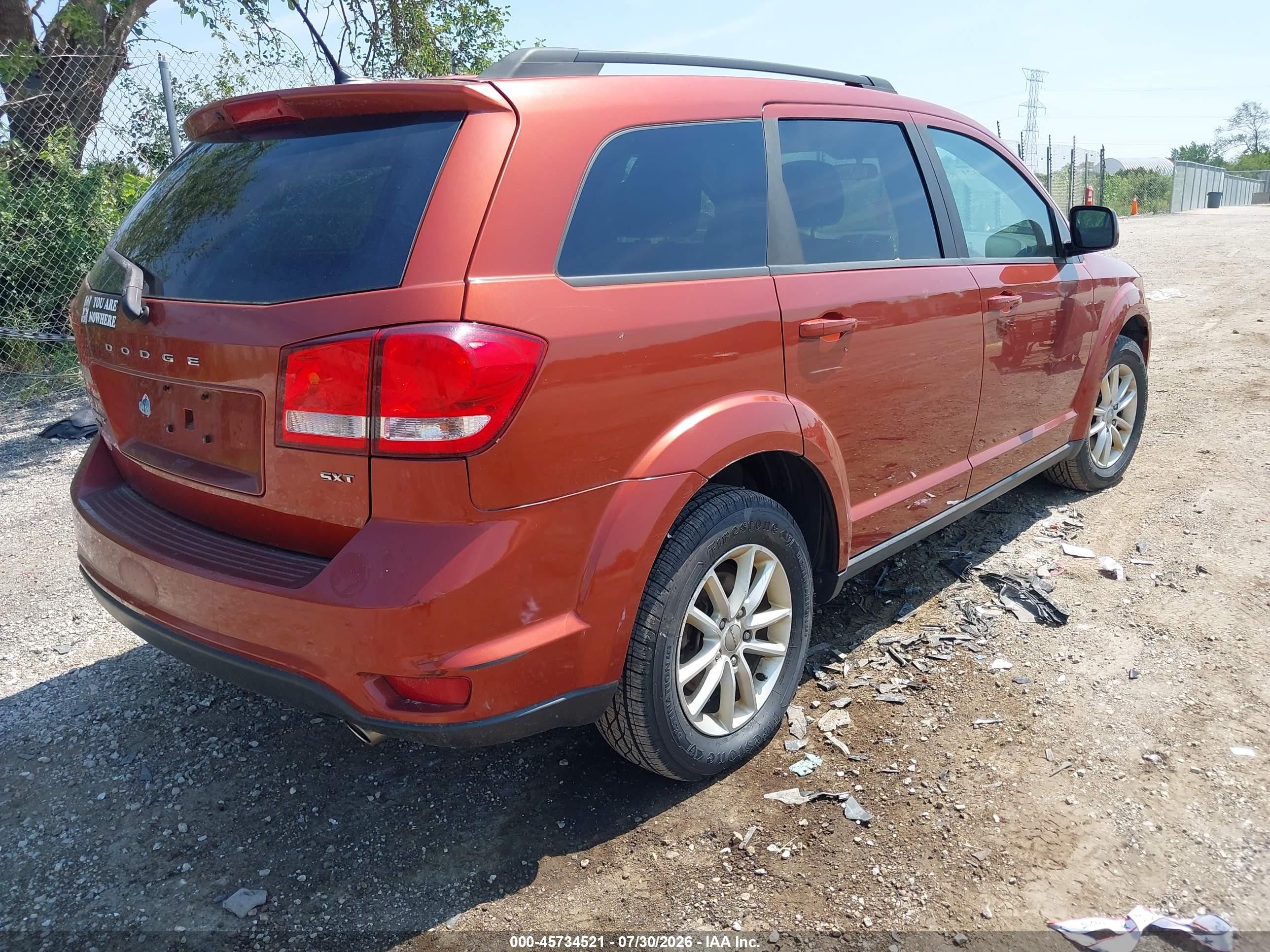 2013 Dodge Journey Sxt Orange vin: 3C4PDDBG9DT571631