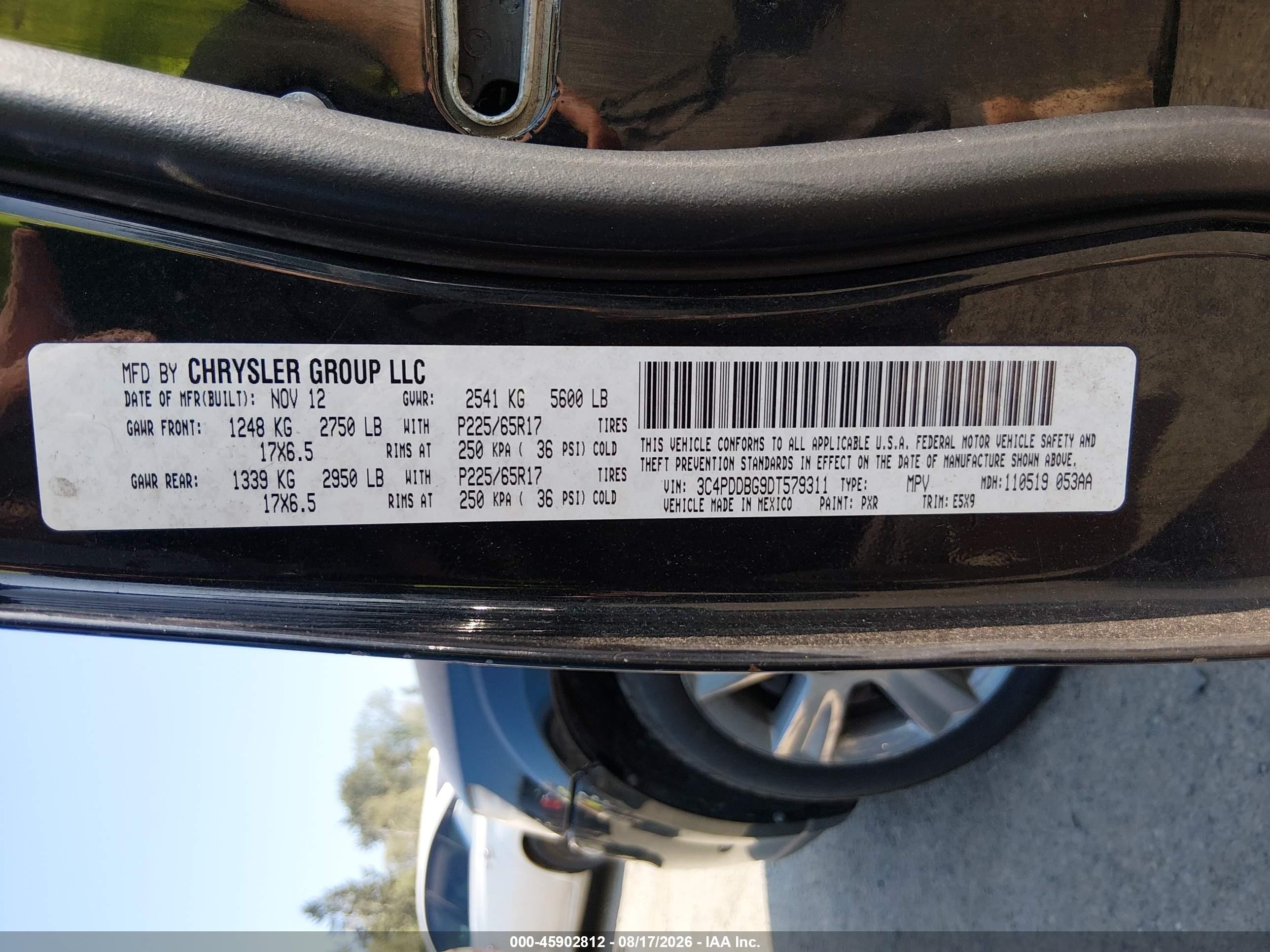 2013 Dodge Journey Sxt Black vin: 3C4PDDBG9DT579311