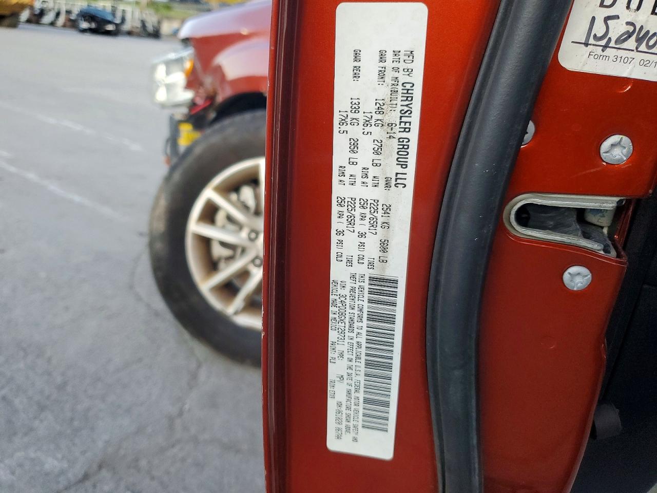 2014 Dodge Journey Sxt Оранжевый vin: 3C4PDDBGXET297311
