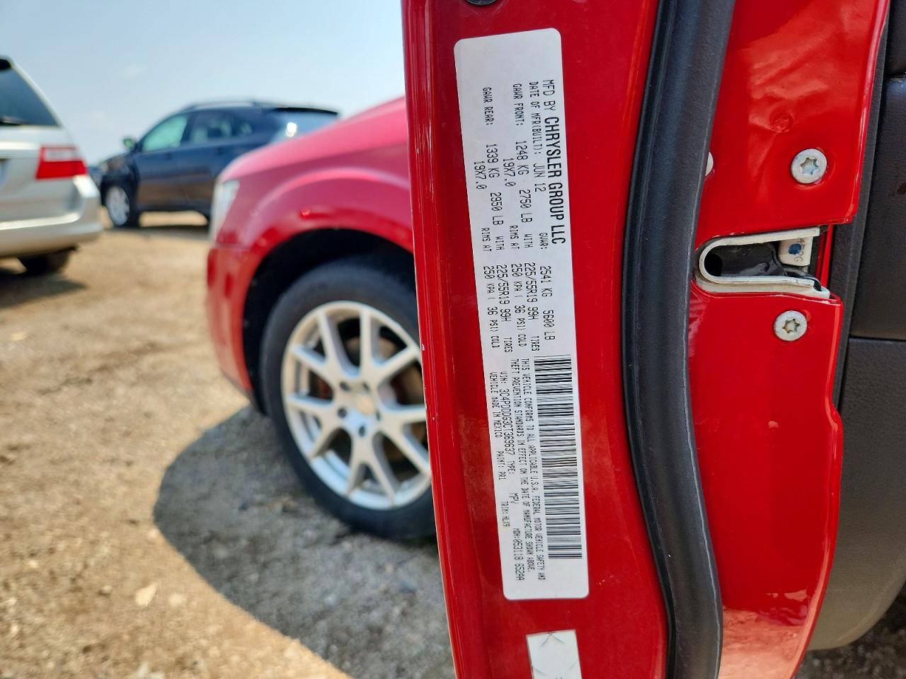 2012 Dodge Journey Crew Red vin: 3C4PDDDG3CT369637