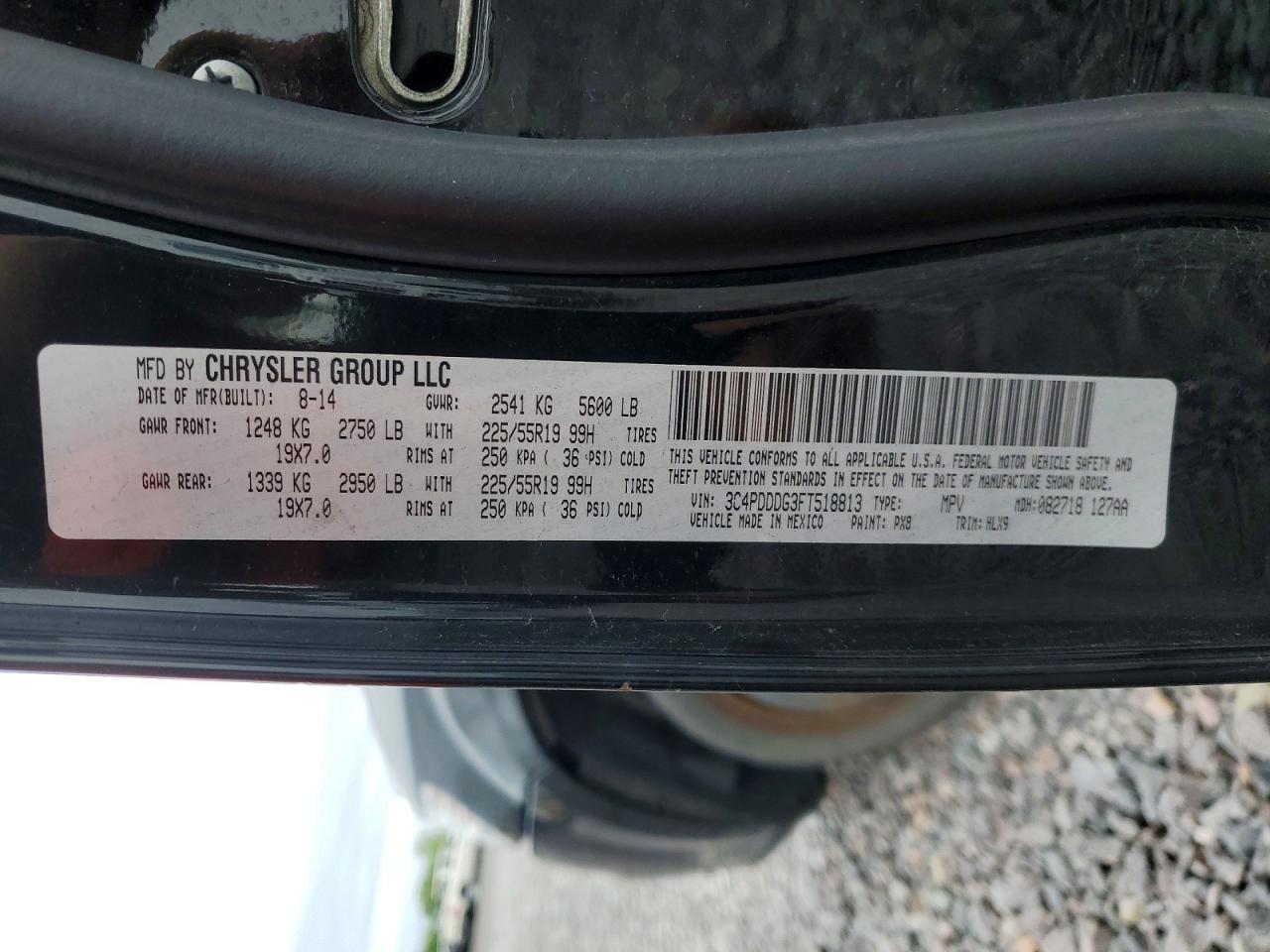 2015 Dodge Journey Limited Black vin: 3C4PDDDG3FT518813