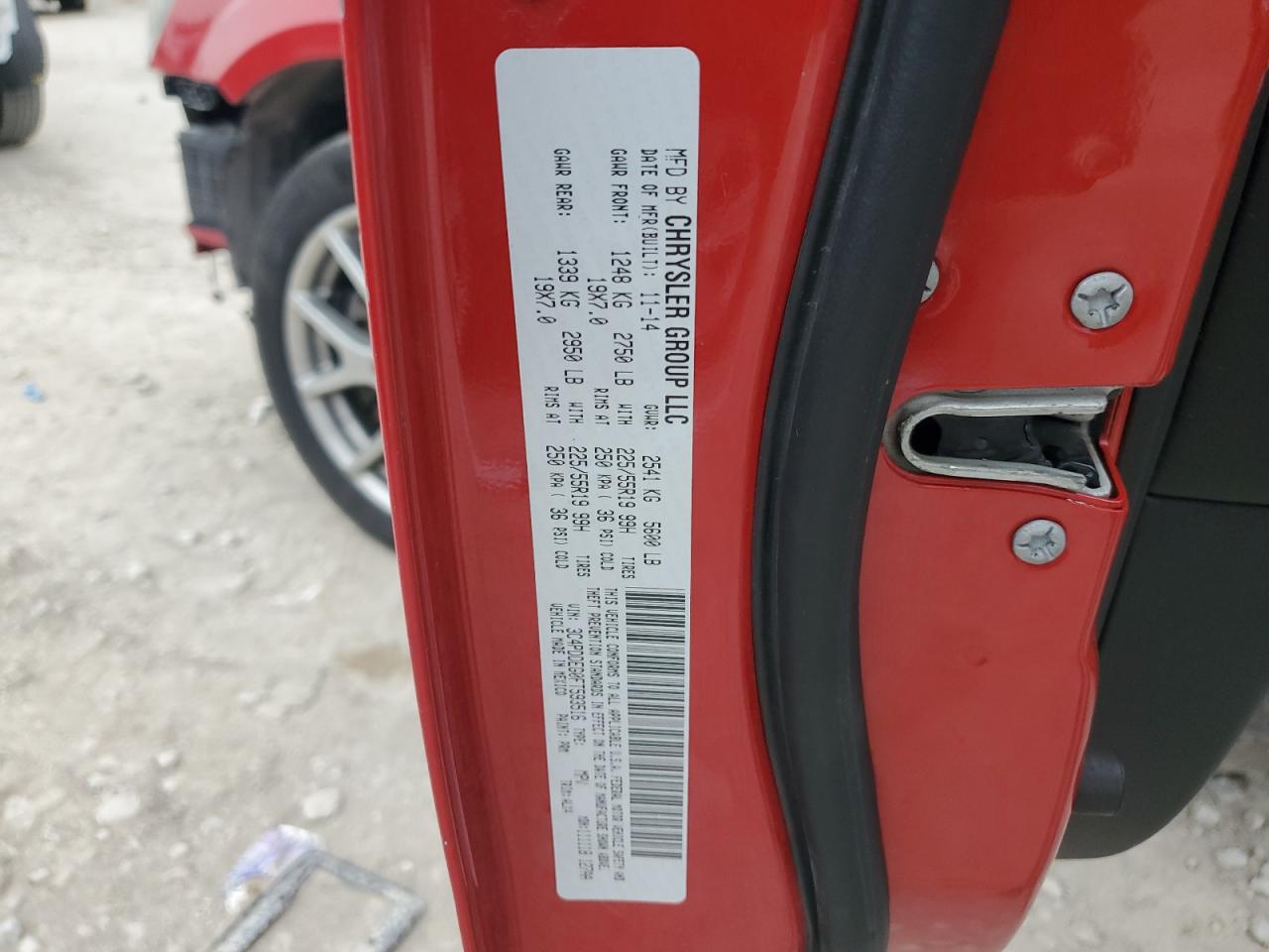 2015 Dodge Journey R/t Red vin: 3C4PDDEG0FT593516
