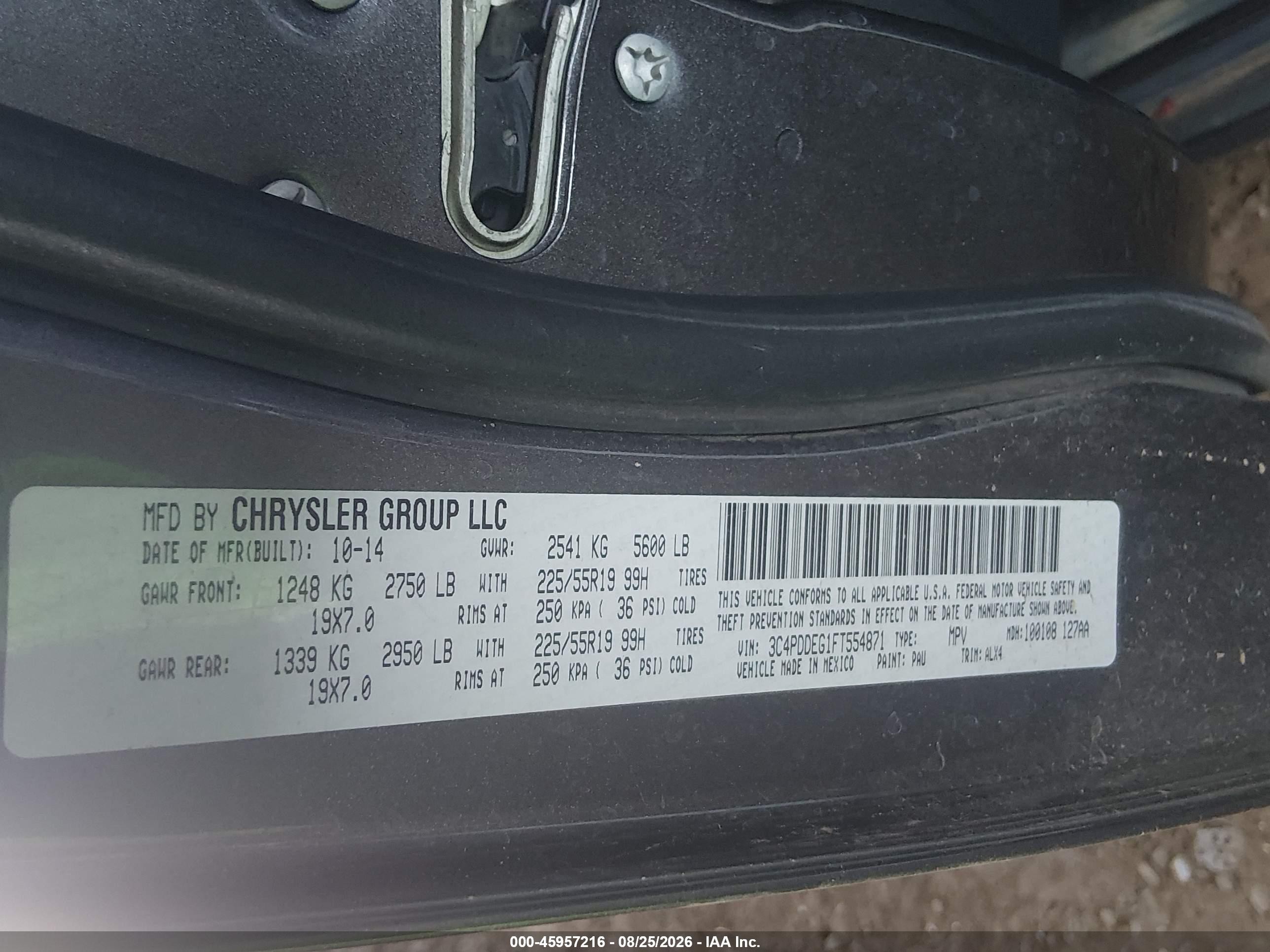 2015 Dodge Journey R/t Gray vin: 3C4PDDEG1FT554871