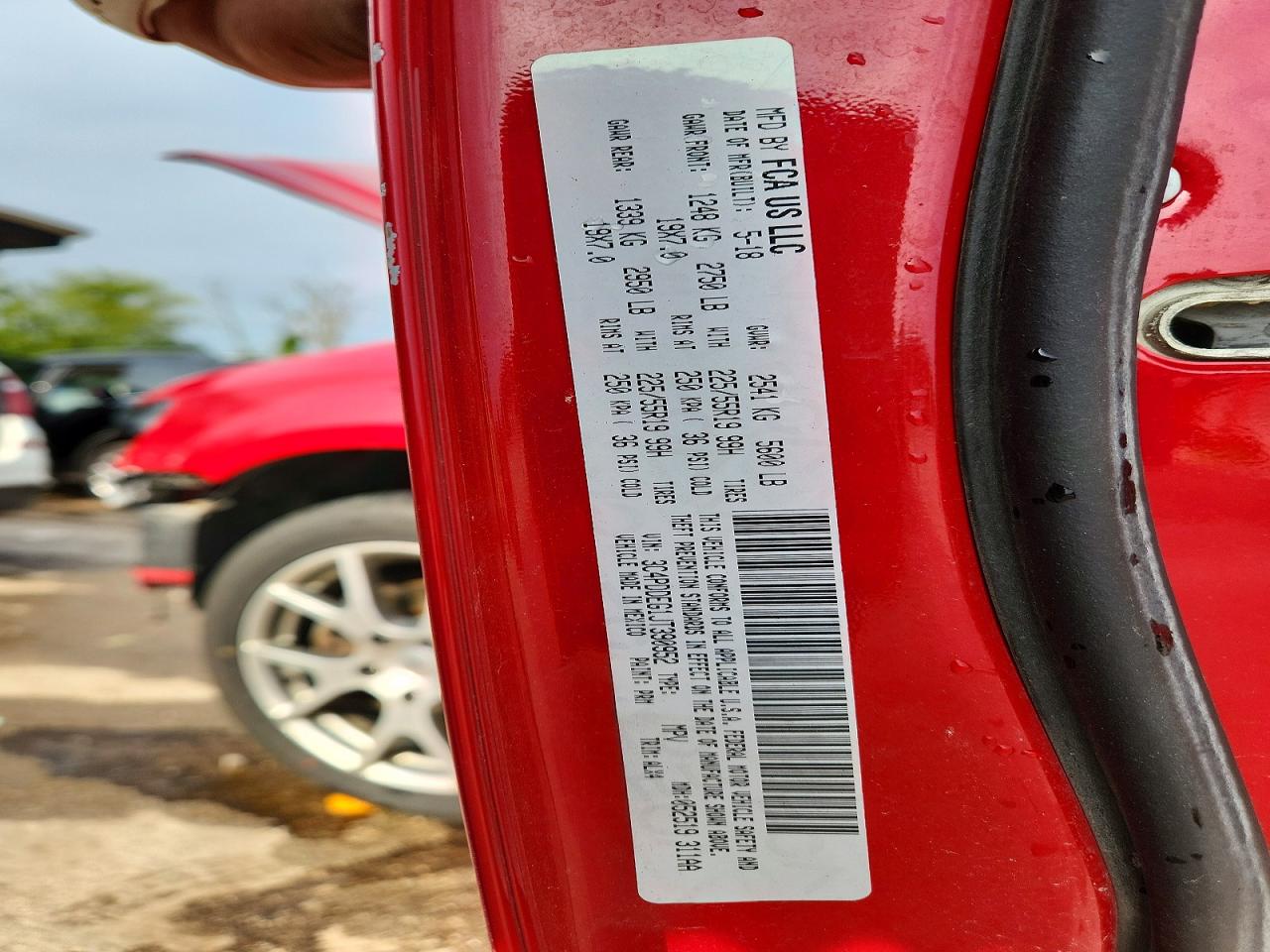 2018 Dodge Journey Gt Red vin: 3C4PDDEG1JT390952
