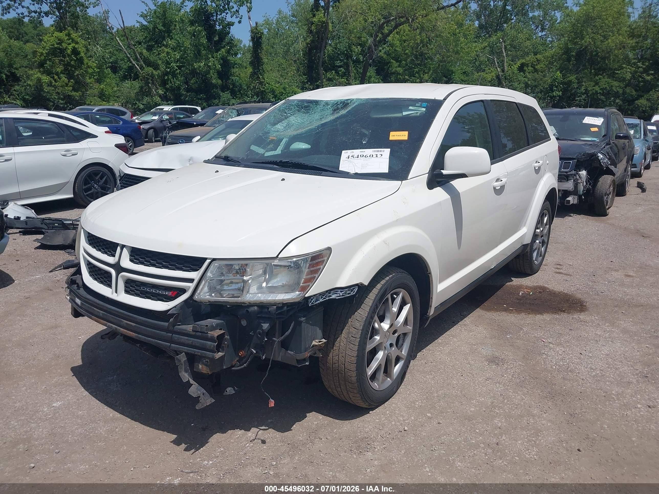 2014 Dodge Journey R/t White vin: 3C4PDDEG3ET278935