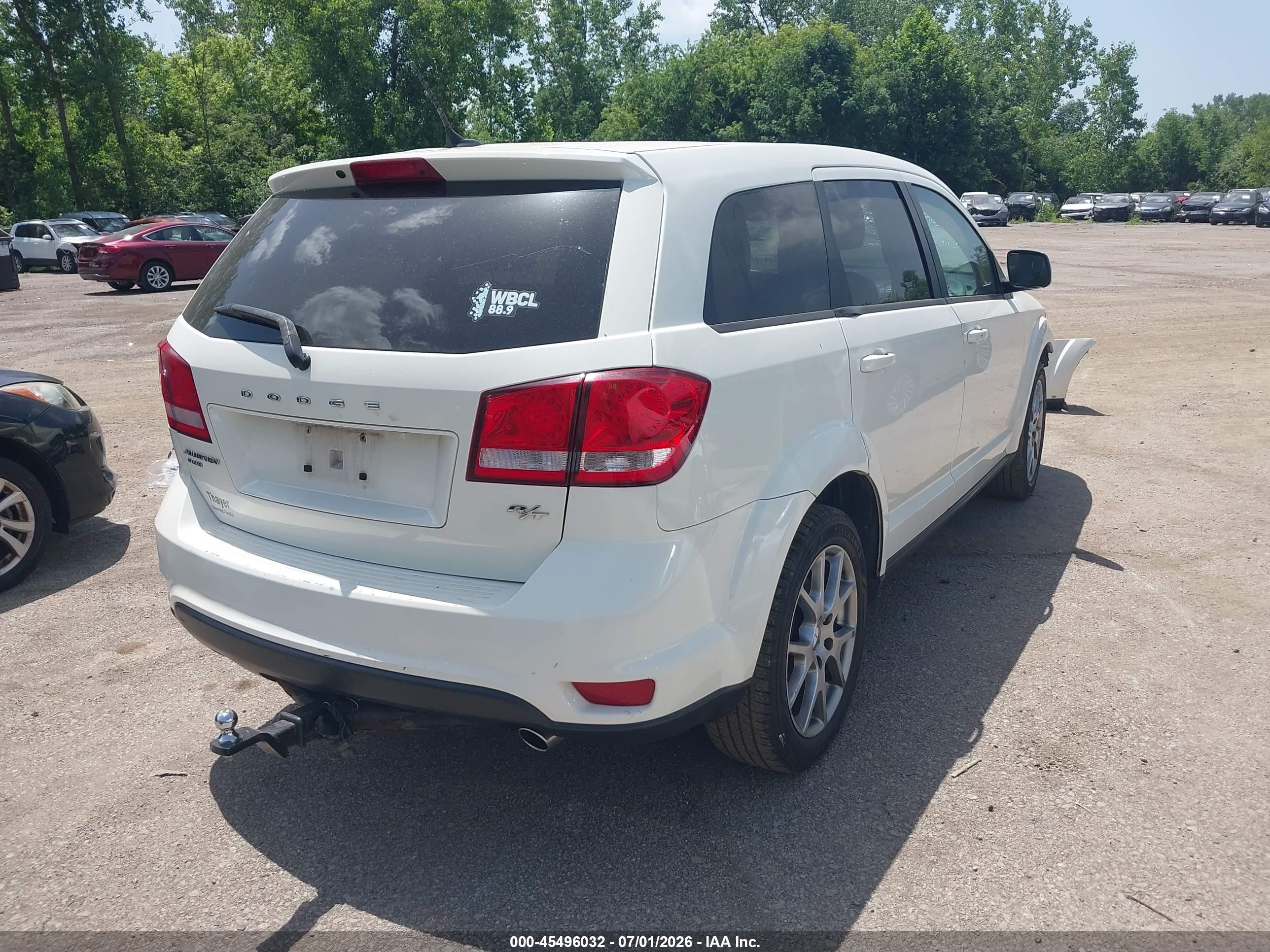 2014 Dodge Journey R/t White vin: 3C4PDDEG3ET278935