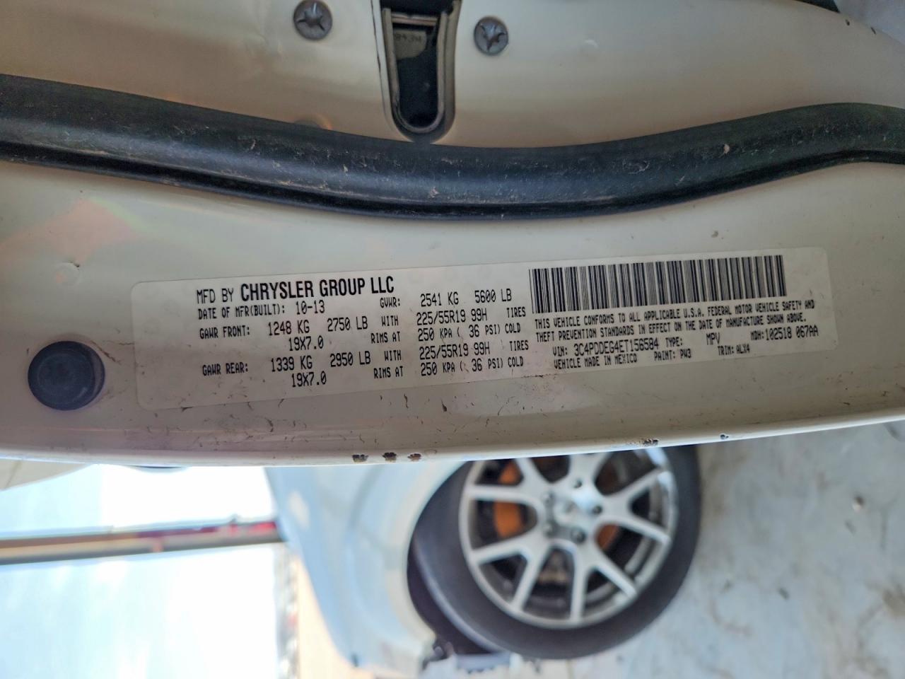 2014 Dodge Journey R/t White vin: 3C4PDDEG4ET156584