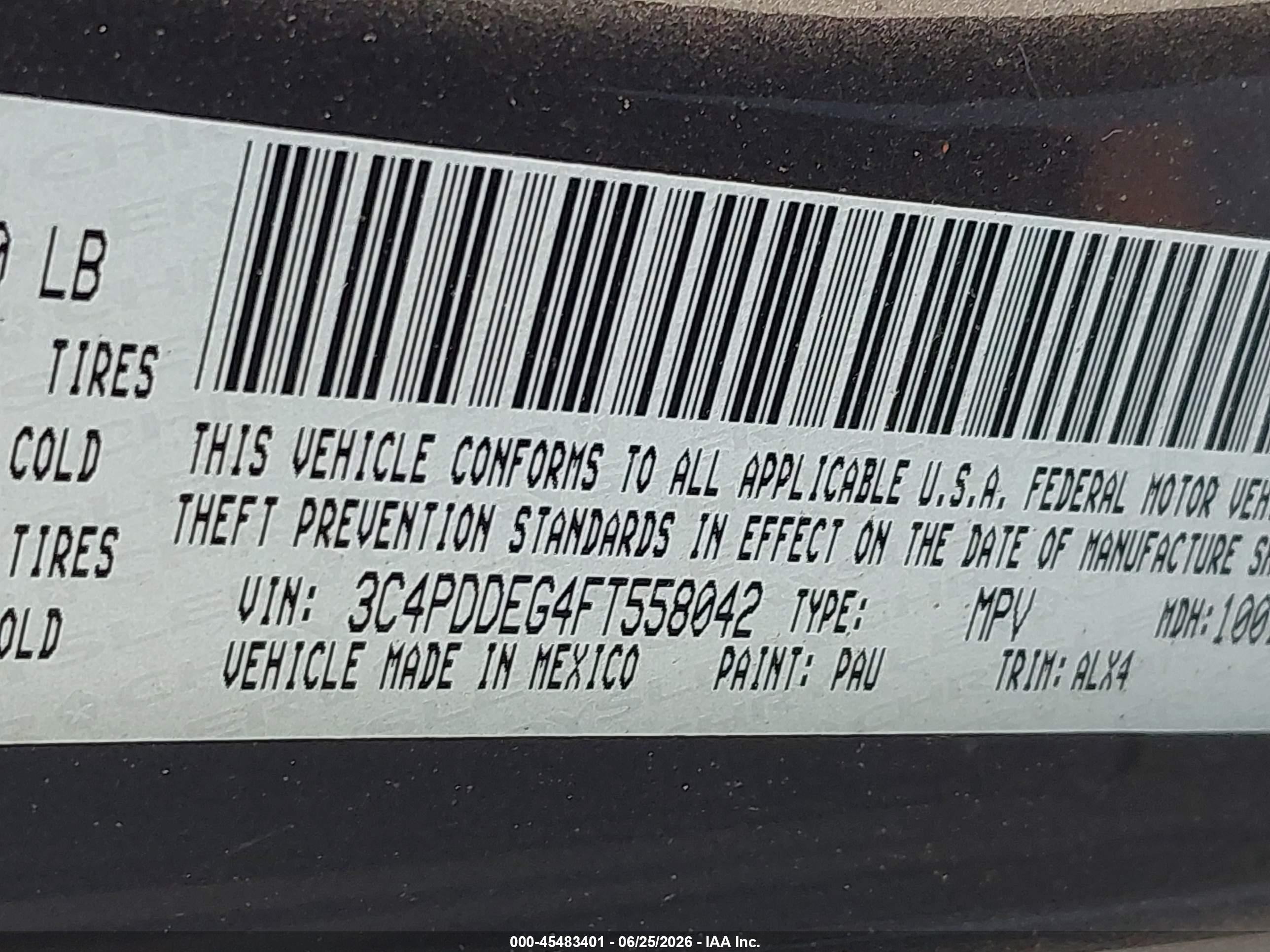 2015 Dodge Journey R/t Gray vin: 3C4PDDEG4FT558042