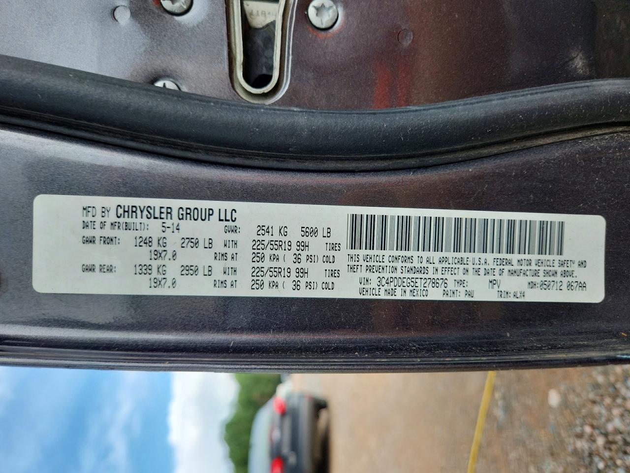 2014 Dodge Journey R/t Gray vin: 3C4PDDEG5ET278676
