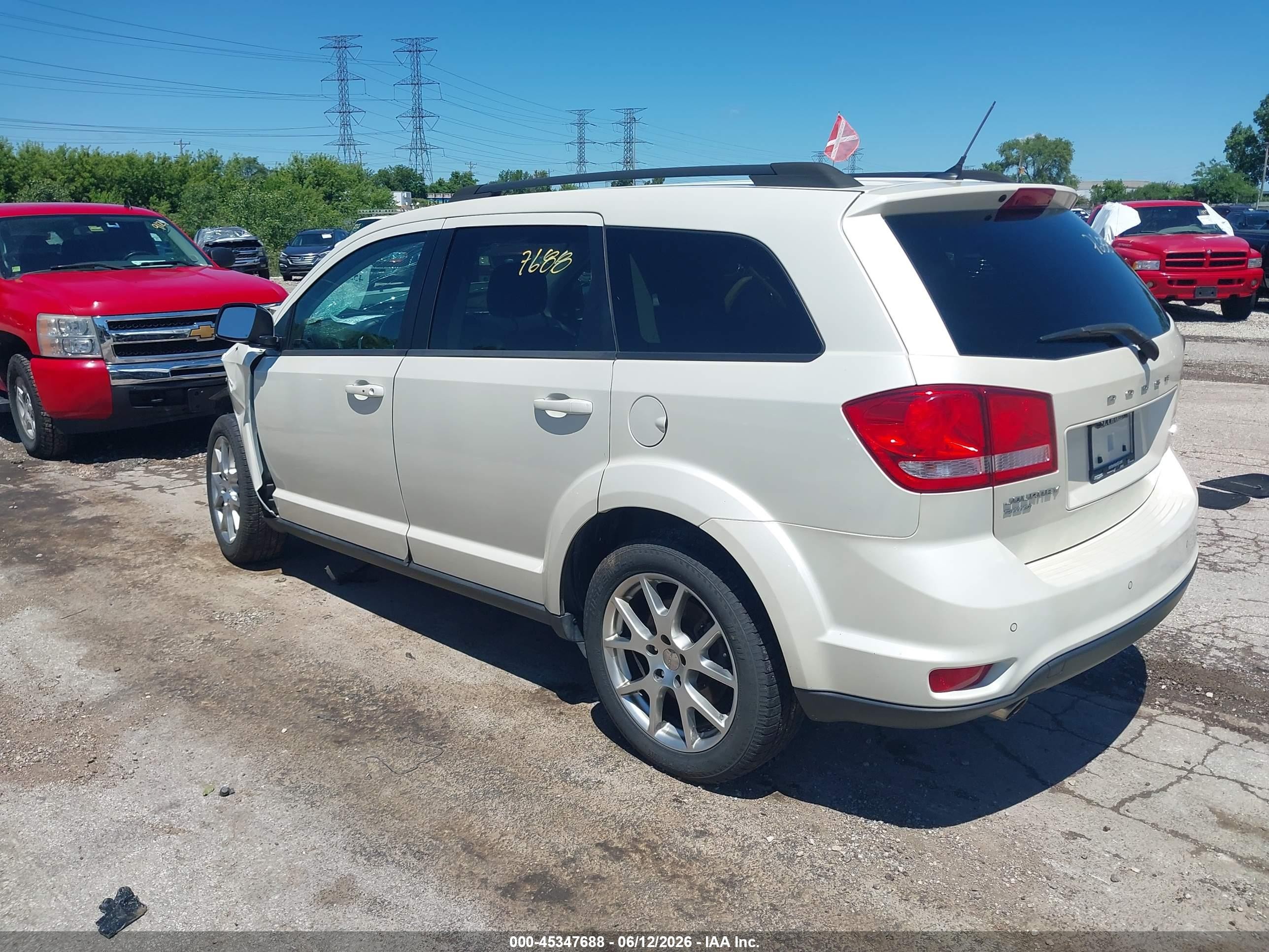 2013 Dodge Journey R/t White vin: 3C4PDDEG8DT595334
